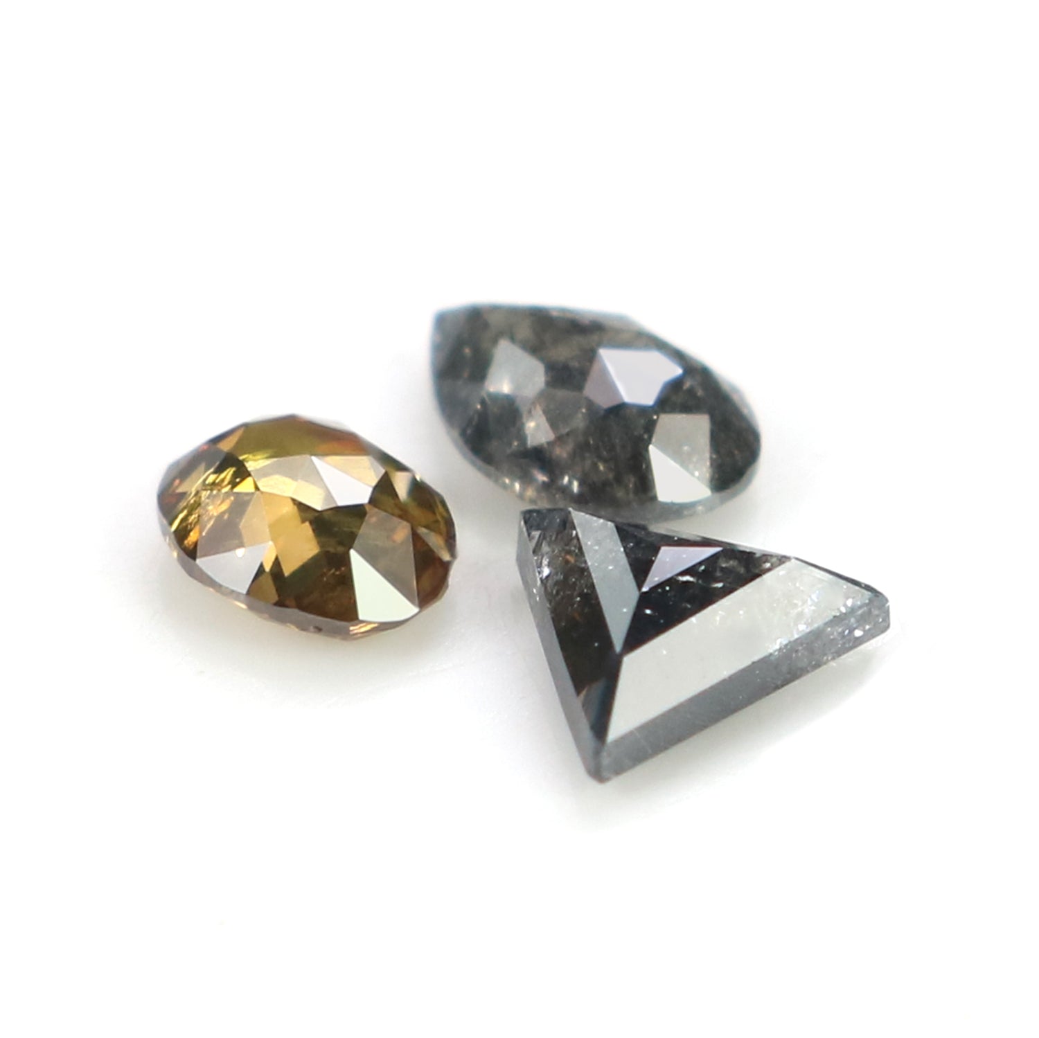 0.71 CT Natural Loose Mix Shape Diamond Salt And Pepper Mix Shape Diamond 4.25 MM Black Grey Color Mix Shape Shape Rose Cut Diamond QL1186