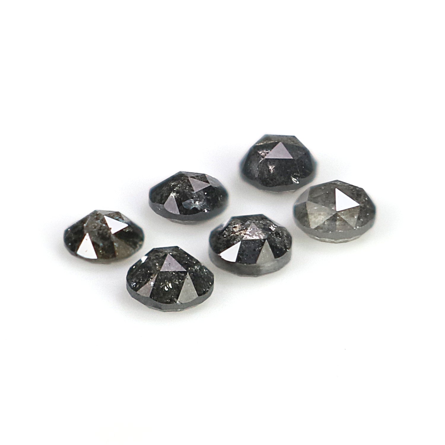 0.73 Ct Natural Loose Round Shape Diamond Salt And Pepper Round Cut Diamond 2.90 MM Natural Black Gray Color Round Rose Cut Diamond N8590