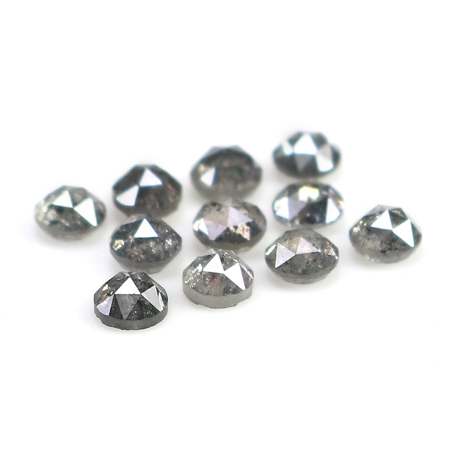 1.26 Ct Natural Loose Round Rose Cut Diamond Salt And Pepper Round Shape Diamond 2.70 MM Natural Black Grey Round Rose Cut Diamond LQ2775