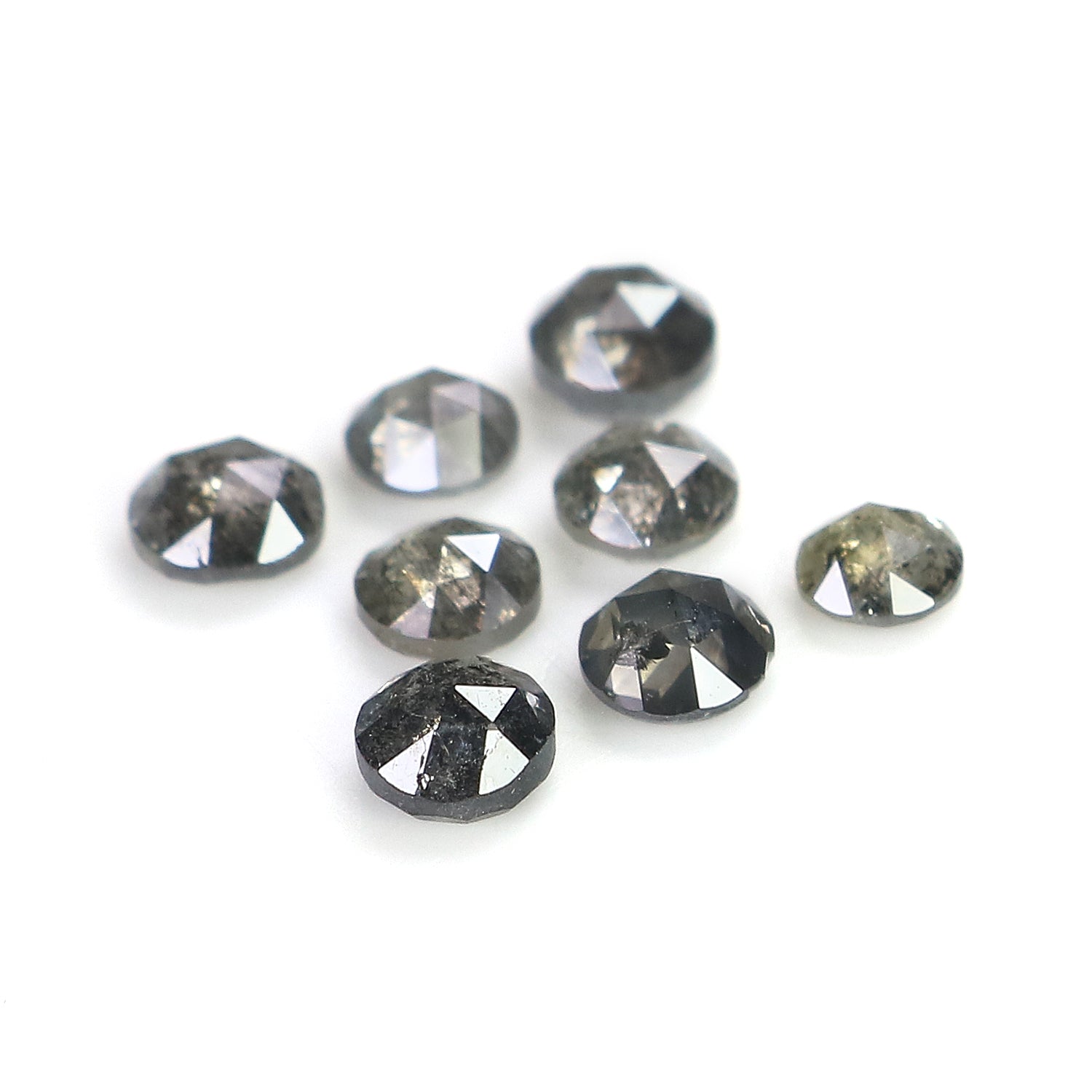 1.34 Ct Natural Loose Round Rose Cut Diamond Salt And Pepper Round Shape Diamond 2.90 MM Natural Black Grey Round Rose Cut Diamond QL1137