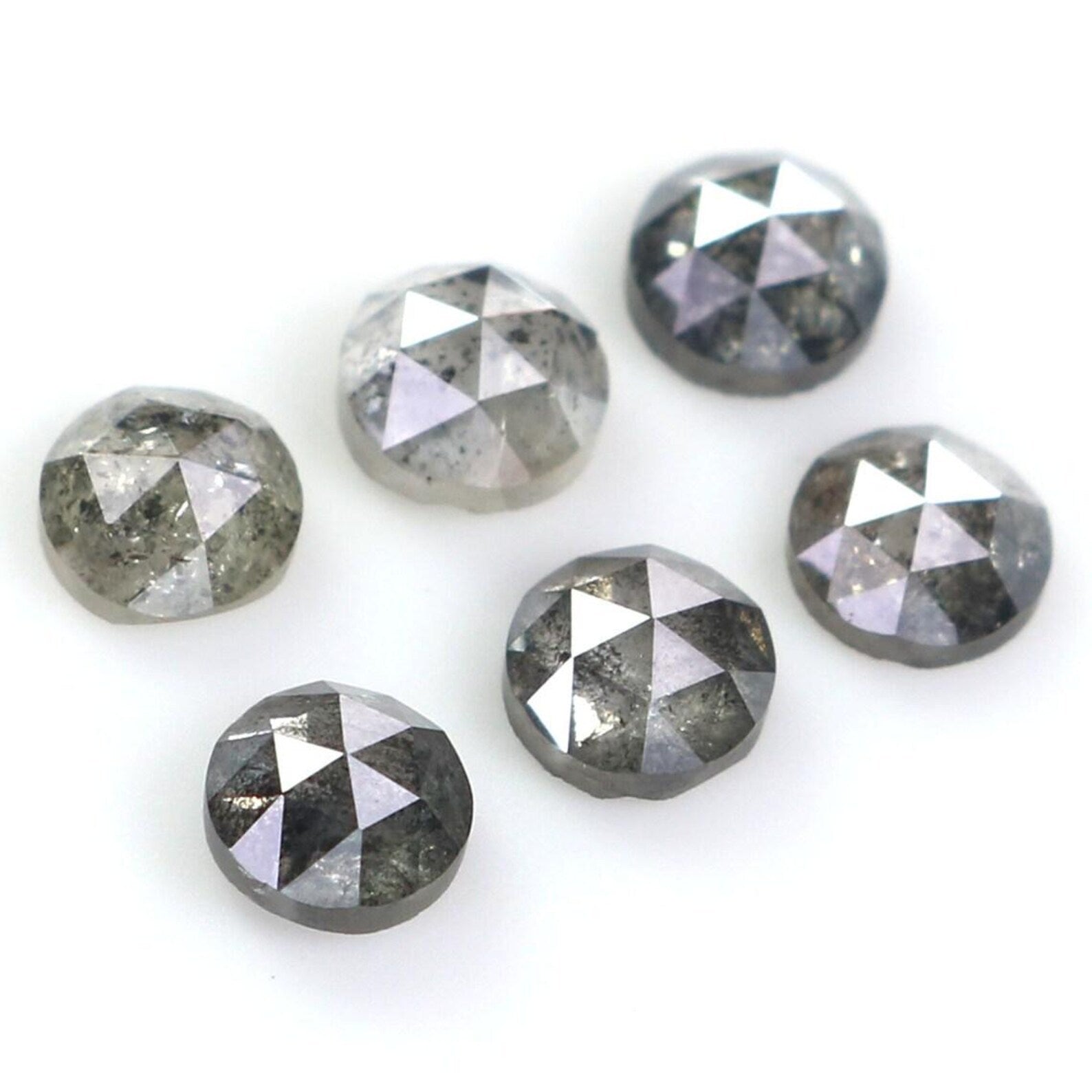 1.16 CT Natural Loose Round Shape Diamond Salt And Pepper Round Cut Diamond 3.30 MM Natural Black Grey Color Round Rose Cut Diamond NQ2067