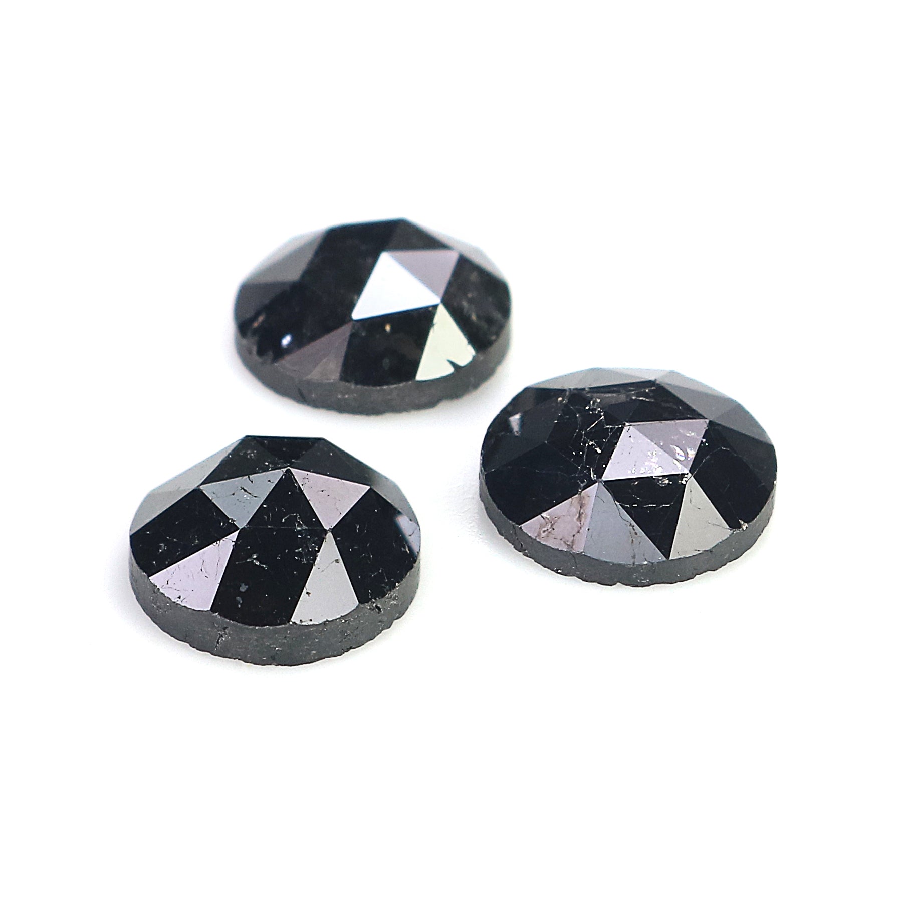 3.58 CT Natural Loose Round Rose Cut Diamond Black Color Round Shape Diamond 6.85 MM Natural Loose Black Color Round Rose Cut Diamond LQ1695
