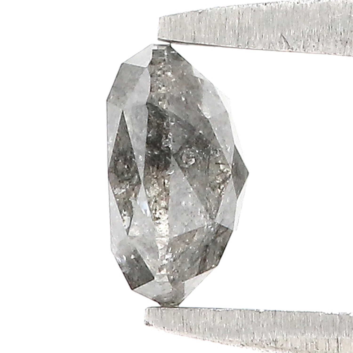 1.02 CT Natural Loose Cushion Shape Diamond Salt And Pepper Cushion Shape Diamond 5.65 MM Black Grey Color Cushion Rose Cut Diamond LQ1219