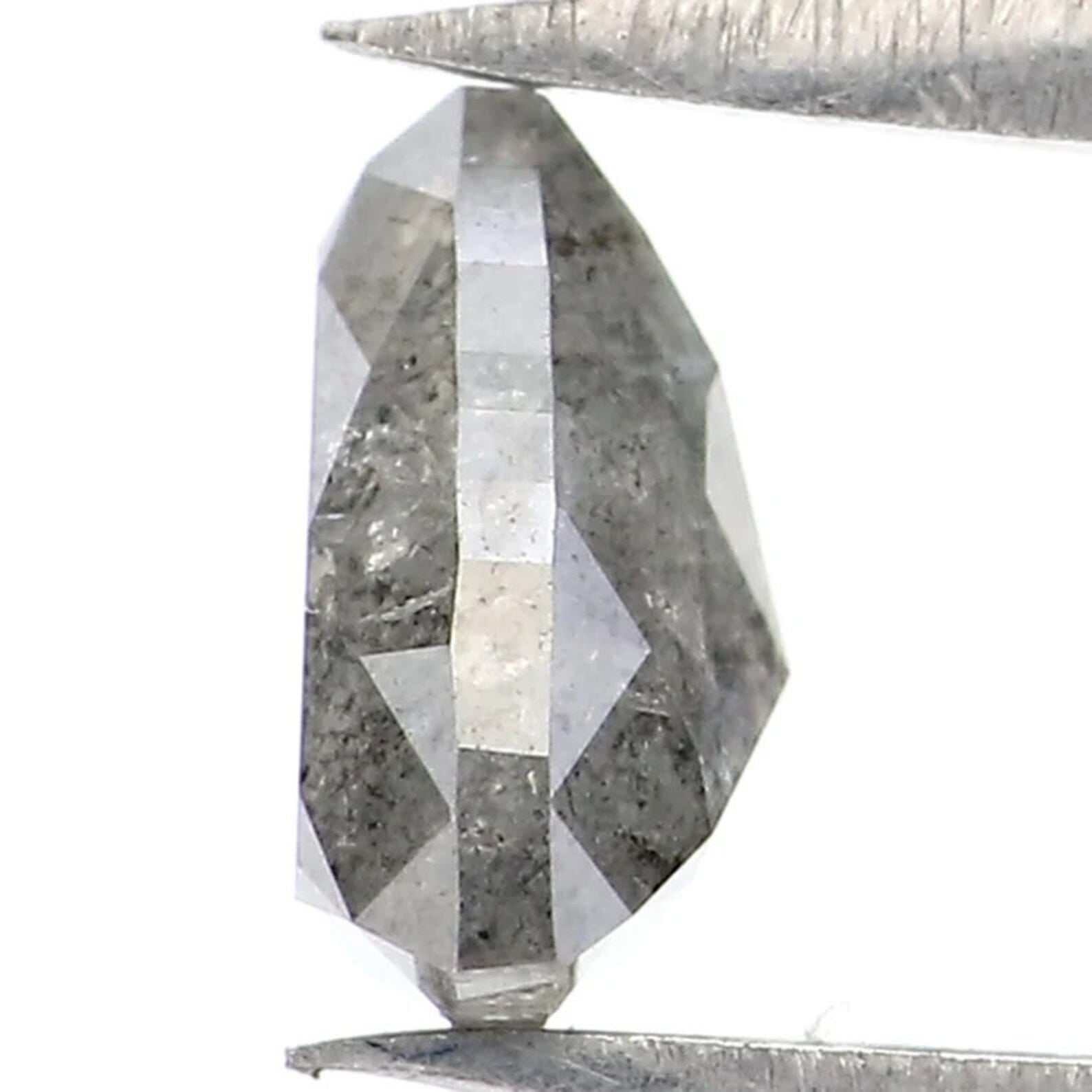 1.03 CT Natural Loose Triangle Diamond Salt And Pepper Triangle Diamond 6.40 MM Natural Black Gray Color Triangle Rose Cut Diamond QN9302