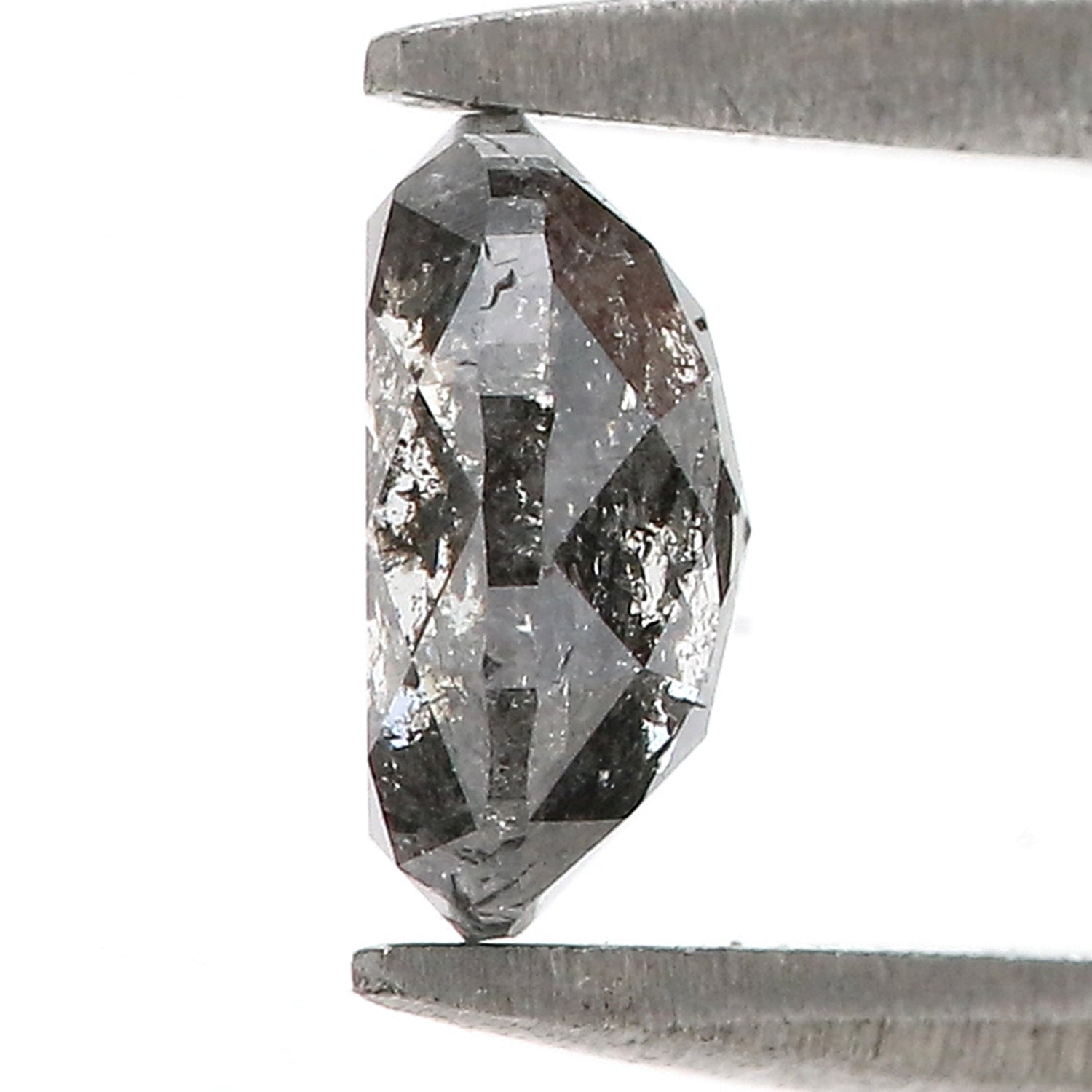 0.91 Ct Natural Loose Oval Shape Diamond Black Grey Color Diamond 6.60 MM Natural Loose Diamond Salt and Pepper Oval Shape Diamond QL665