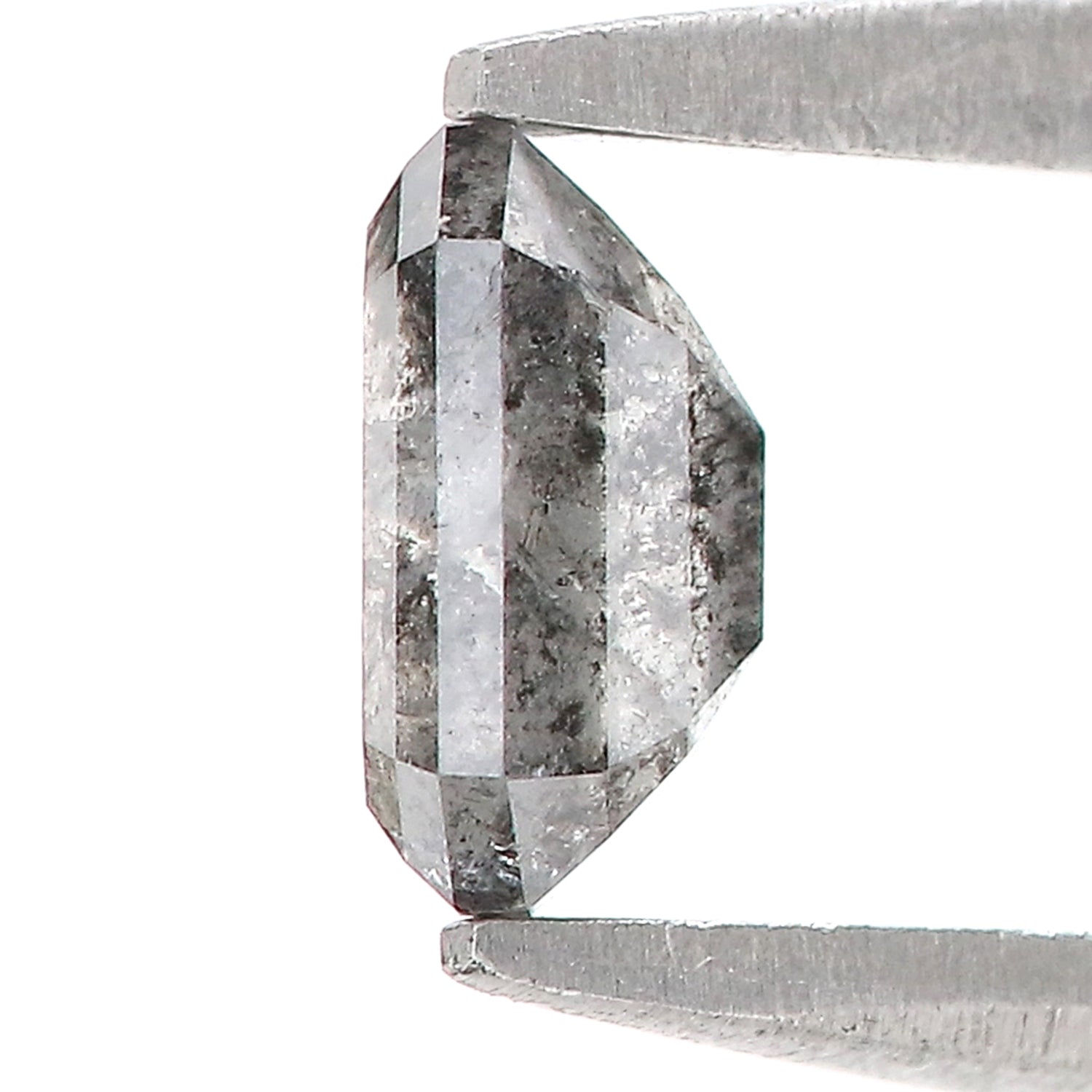 0.56 CT Natural Loose Emerald Shape Diamond Salt And Pepper Emerald Diamond 5.50 MM Natural Black Grey Color Emerald Rose Cut Diamond LQ1028