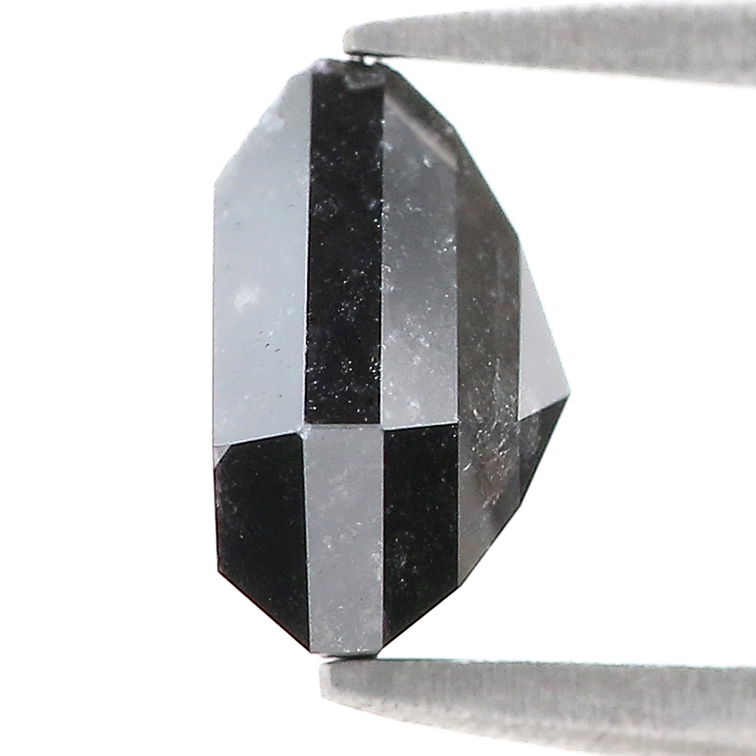 3.03 Ct Natural Loose Shield Shape Diamond Salt And Pepper Shield Cut Diamond 8.20 MM Black Gray Color Shield Shape Rose Cut Diamond QL1117