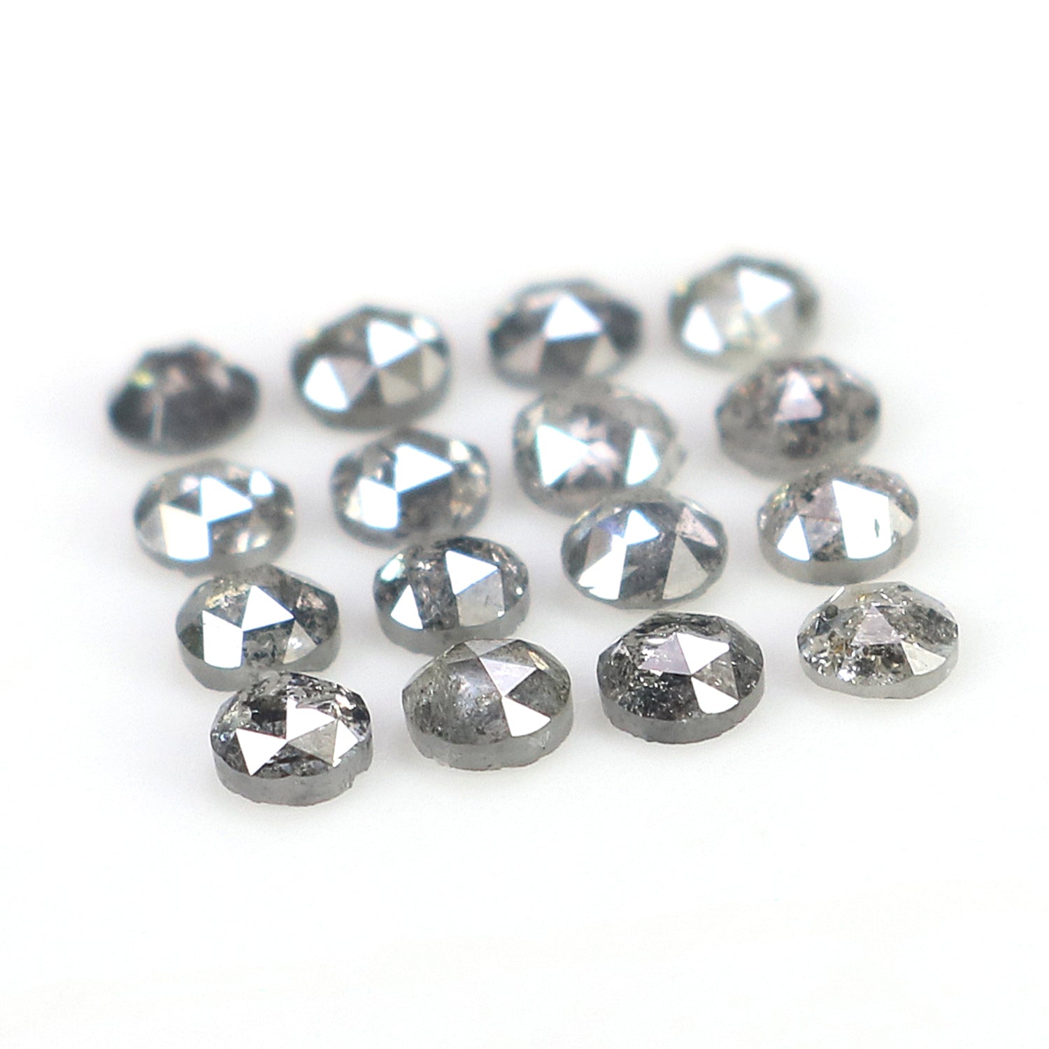 0.96 Ct Natural Loose Round Rose Cut Diamond Salt And Pepper Round Cut Diamond 2.30 MM Natural Black Grey Color Round Rose Cut Diamond L1553