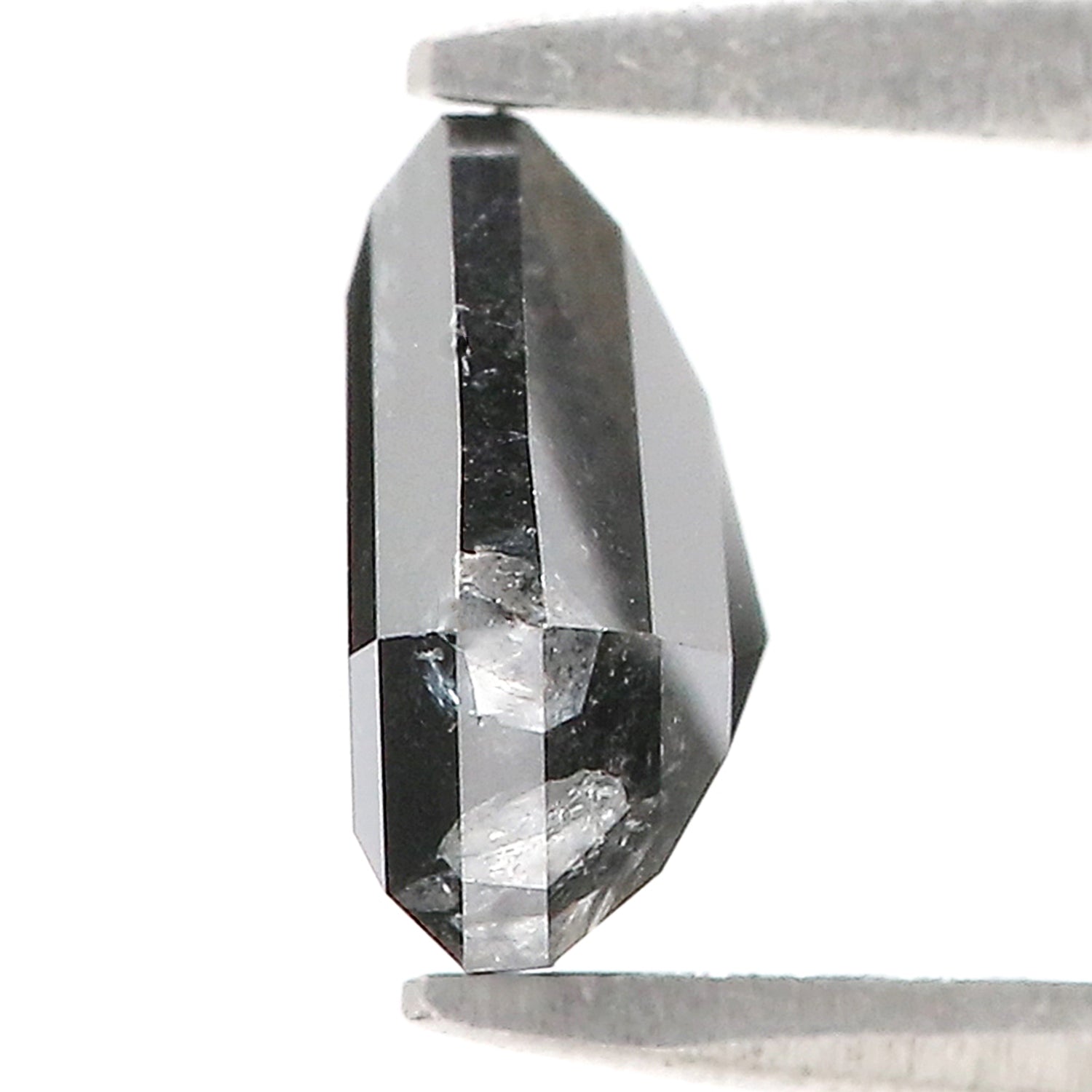 1.97 Ct Natural Loose Shield Shape Diamond Salt And Pepper Shield Cut Diamond 7.30 MM Black Gray Color Shield Shape Rose Cut Diamond QL700