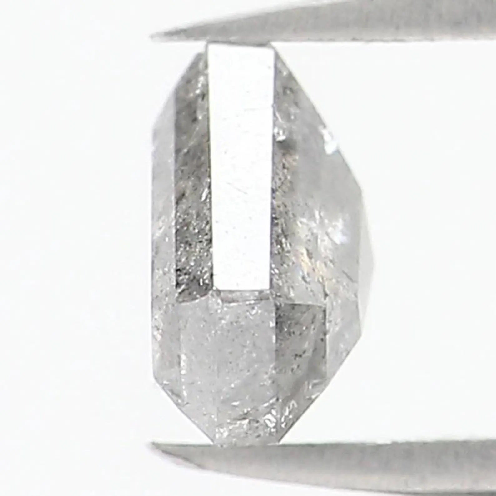 0.51 CT Natural Loose Shield Shape Diamond Salt And Pepper Shield Diamond 4.50 MM Natural Black Grey Color Shield Rose Cut Diamond NQ1537