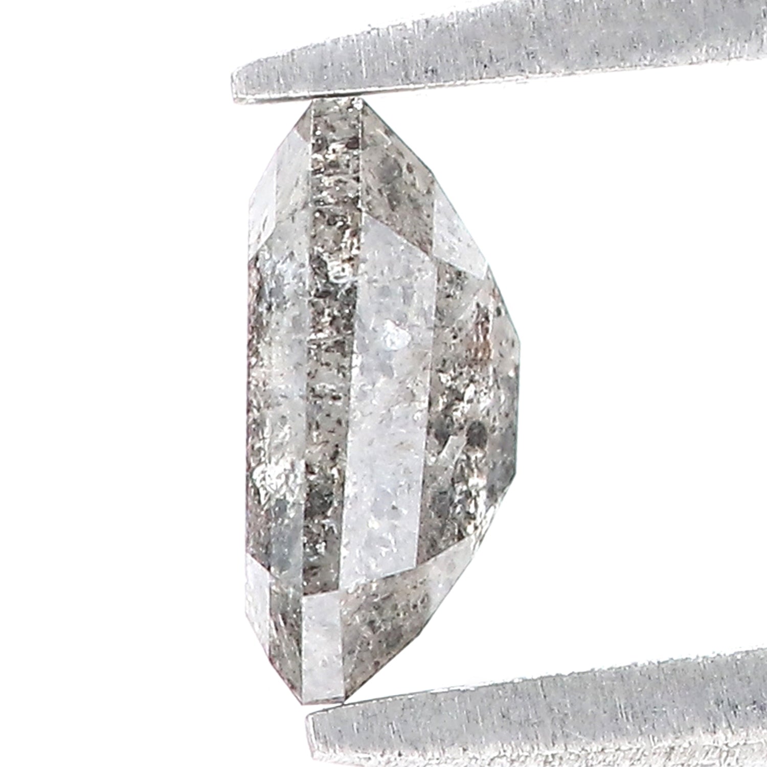 0.95 CT Natural Loose Emerald Shape Diamond Salt And Pepper Emerald Shape Diamond 6.65 MM Black Grey Color Emerald Rose Cut Diamond LQ2017