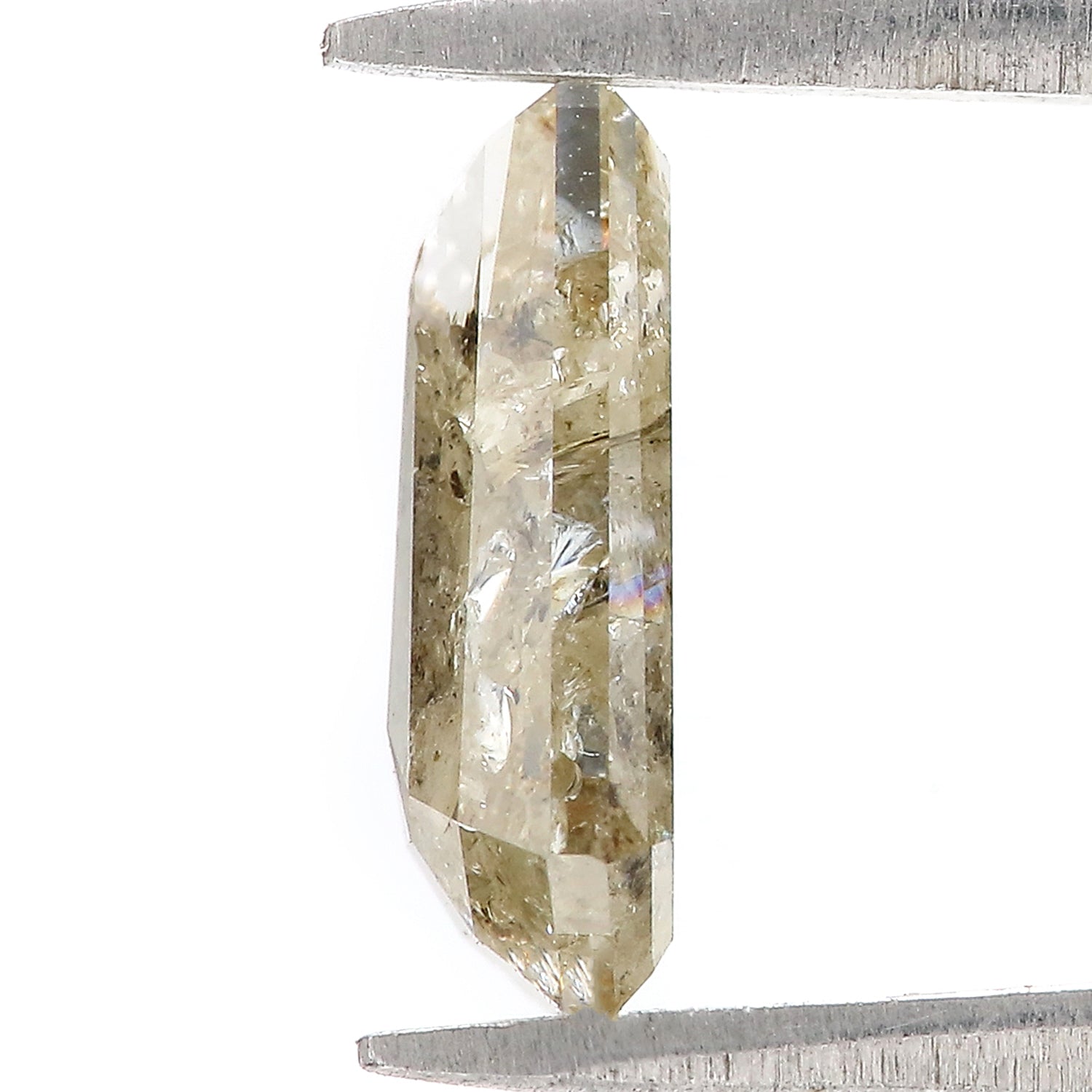 2.61 CT Natural Loose Coffin Cut Diamond Grey Brown Color Coffin Shape Diamond 11.05 MM Natural Loose Diamond Coffin Rose Cut Diamond QL400