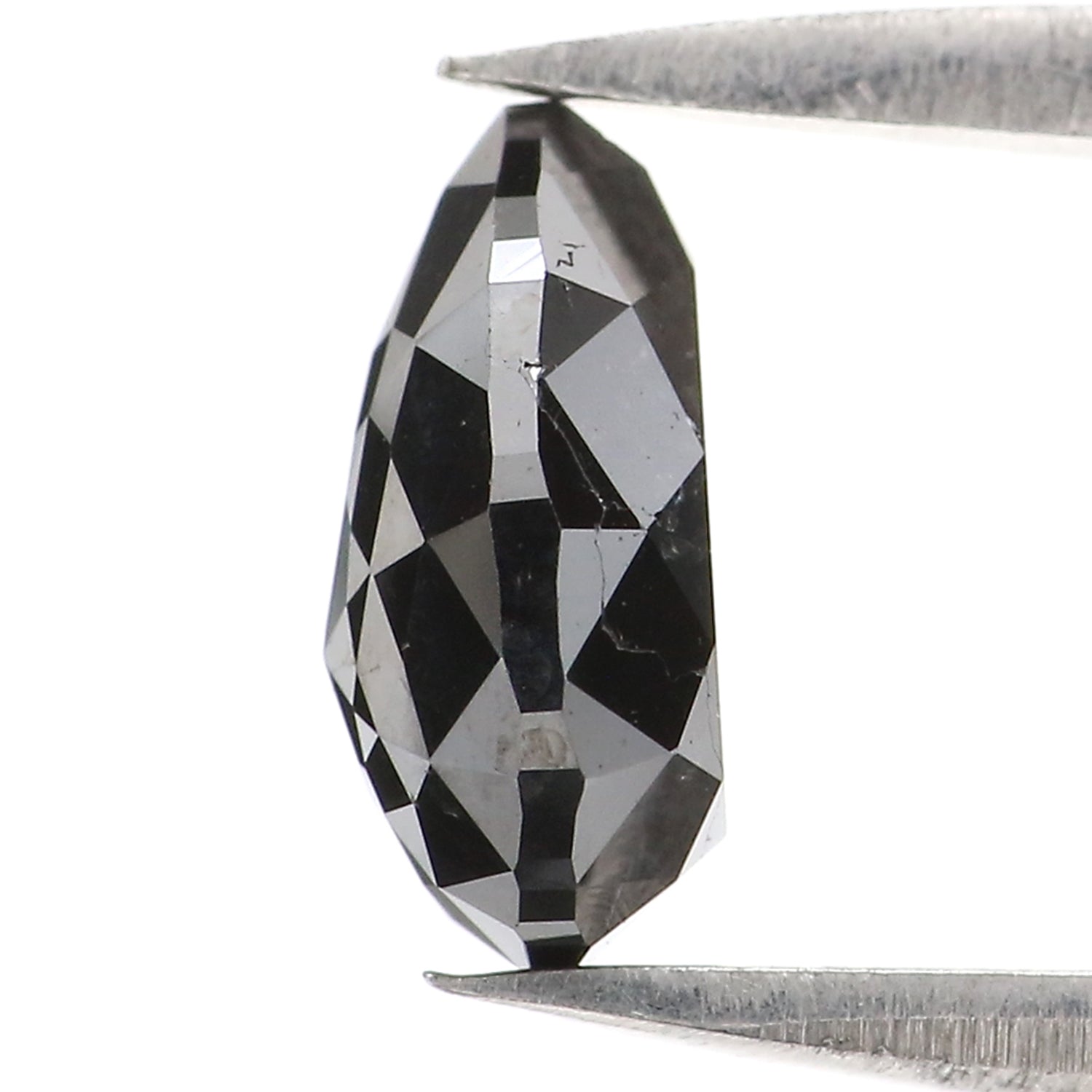 1.56 CT Natural Loose Pear Shape Diamond Black Color Pear Cut Diamond 8.60 MM Natural Loose Diamond Black Color Pear Rose Cut Diamond LC13