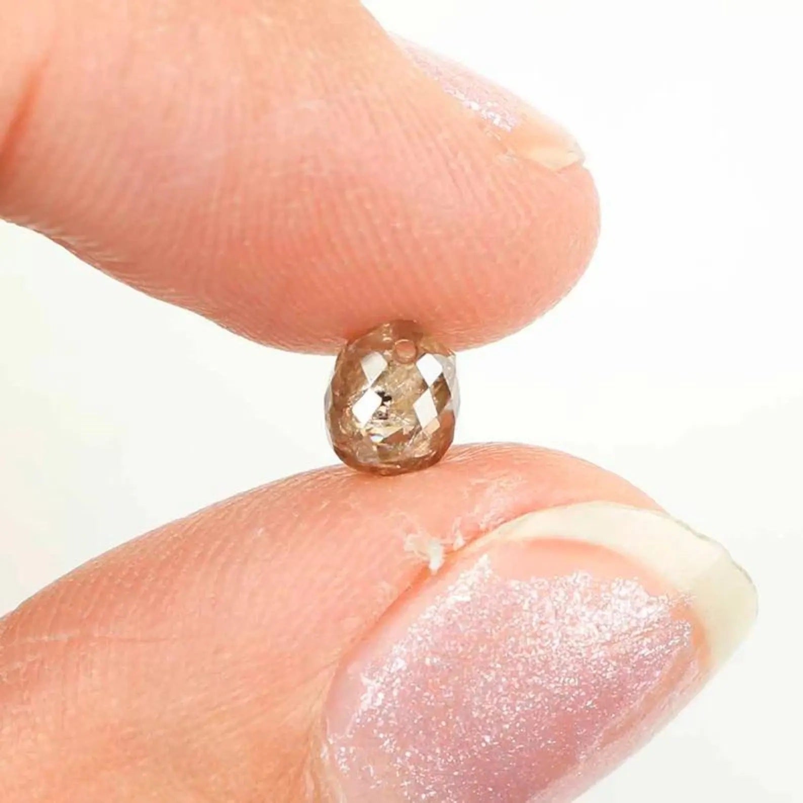 0.62 CT Natural Loose Briolette Shape Diamond Brown Color Drop Cut Diamond 4.70 MM Natural Brown Color Briolette Rose Cut Diamond NQ681