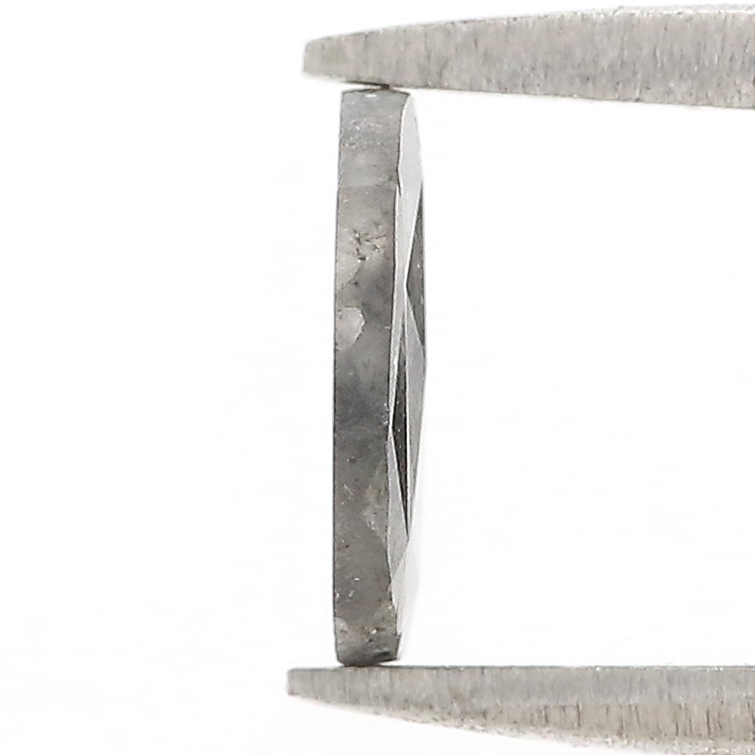 0.95 CT Natural Loose Slice Shape Diamond Salt And Pepper Slice Uncut Diamond 8.15 MM Natural Black Grey Slice Irregular Cut Diamond L3553