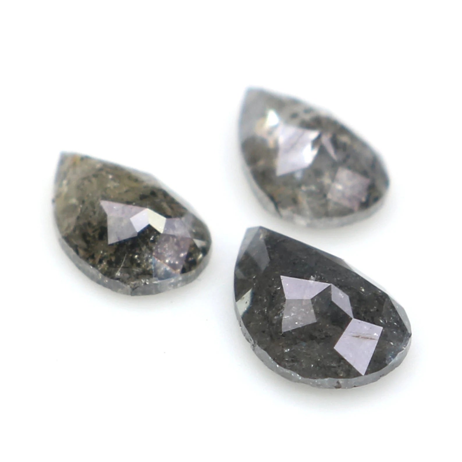 Natural Loose Pear Diamond, Salt And Pepper Pear Diamond, Natural Loose Diamond, Pear Rose Cut Diamond, 0.81 CT Pear Shape Diamond, KDN2285