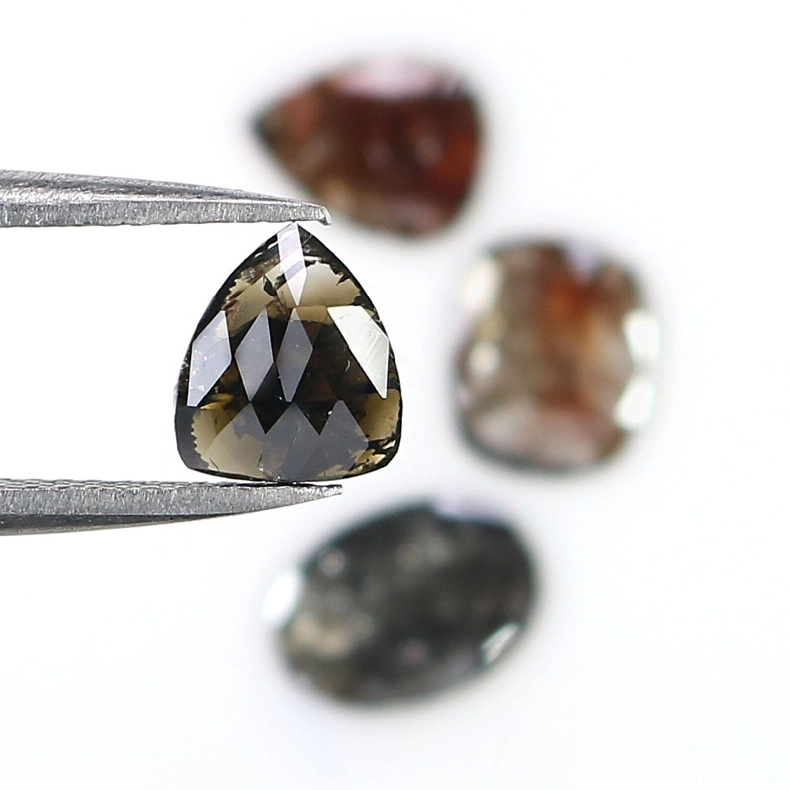 1.85 Ct Natural Loose Mix Shape Diamond Mix Color Diamond 8.40 MM Natural Loose Diamond Black Brown Color Mix Shape Rose Cut Diamond NQ2542