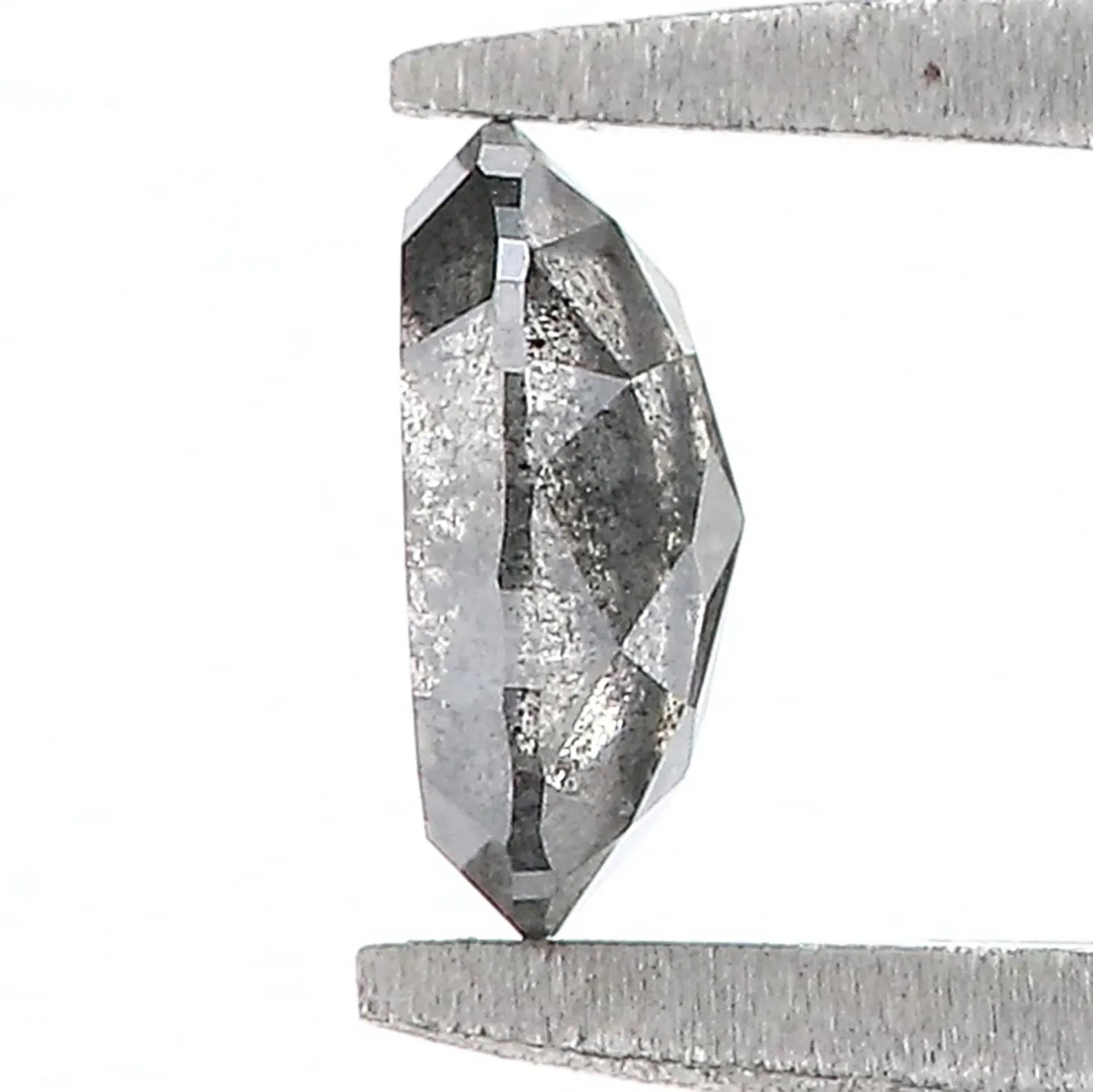 0.52 CT Natural Loose Oval Shape Diamond Salt And Pepper Oval Diamond 5.85 MM Natural Diamond Black Grey Color Oval Rose Cut Diamond QN1147