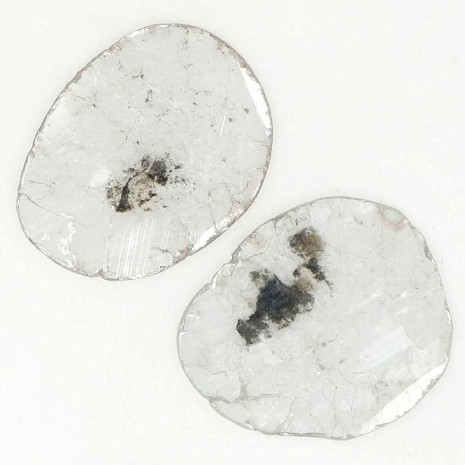 0.89 CT Natural Loose Slice Shape Diamond Grey Color Slice Diamond 9.45 MM Natural Loose Diamond Grey Color Irregular Cut Diamond NQ688