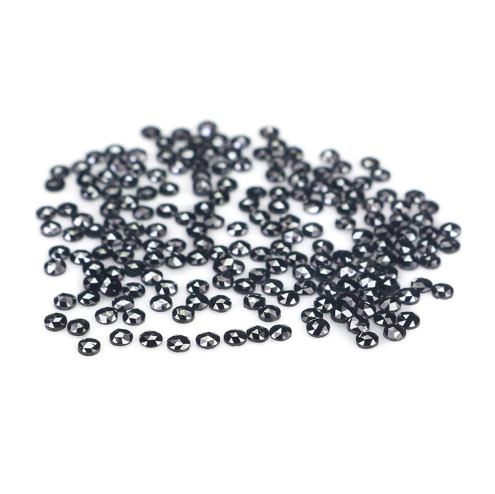 2.94 CT Natural Loose Round Shape Diamond Black Color Round Diamond 1.55 MM Natural Loose Diamond Black Color Round Rose Cut Diamond NQ1821