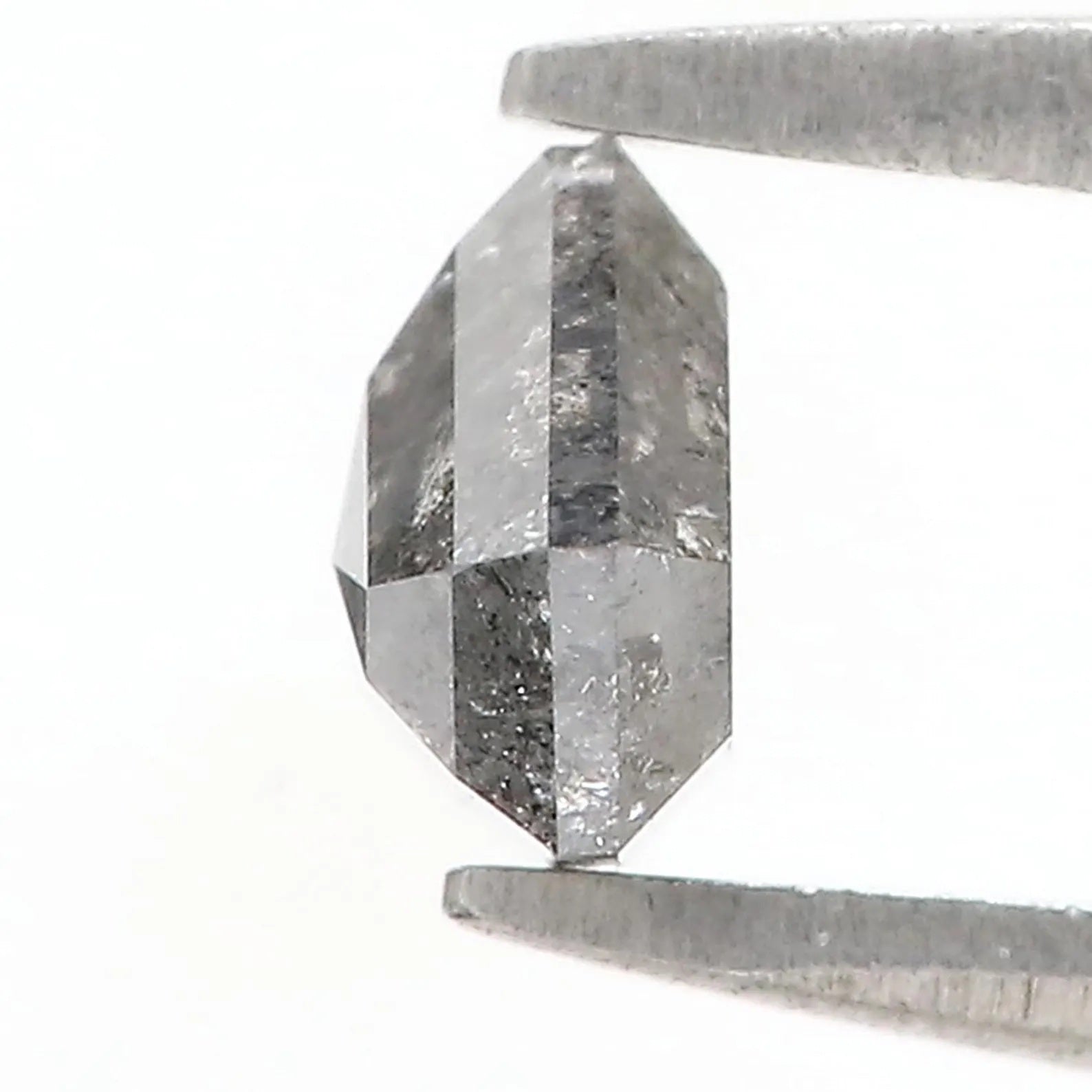 0.86 Ct Natural Loose Shield Cut Diamond Salt And Pepper Shield Diamond 5.35 MM Natural Diamond Black Color Shield Rose Cut Diamond QN909