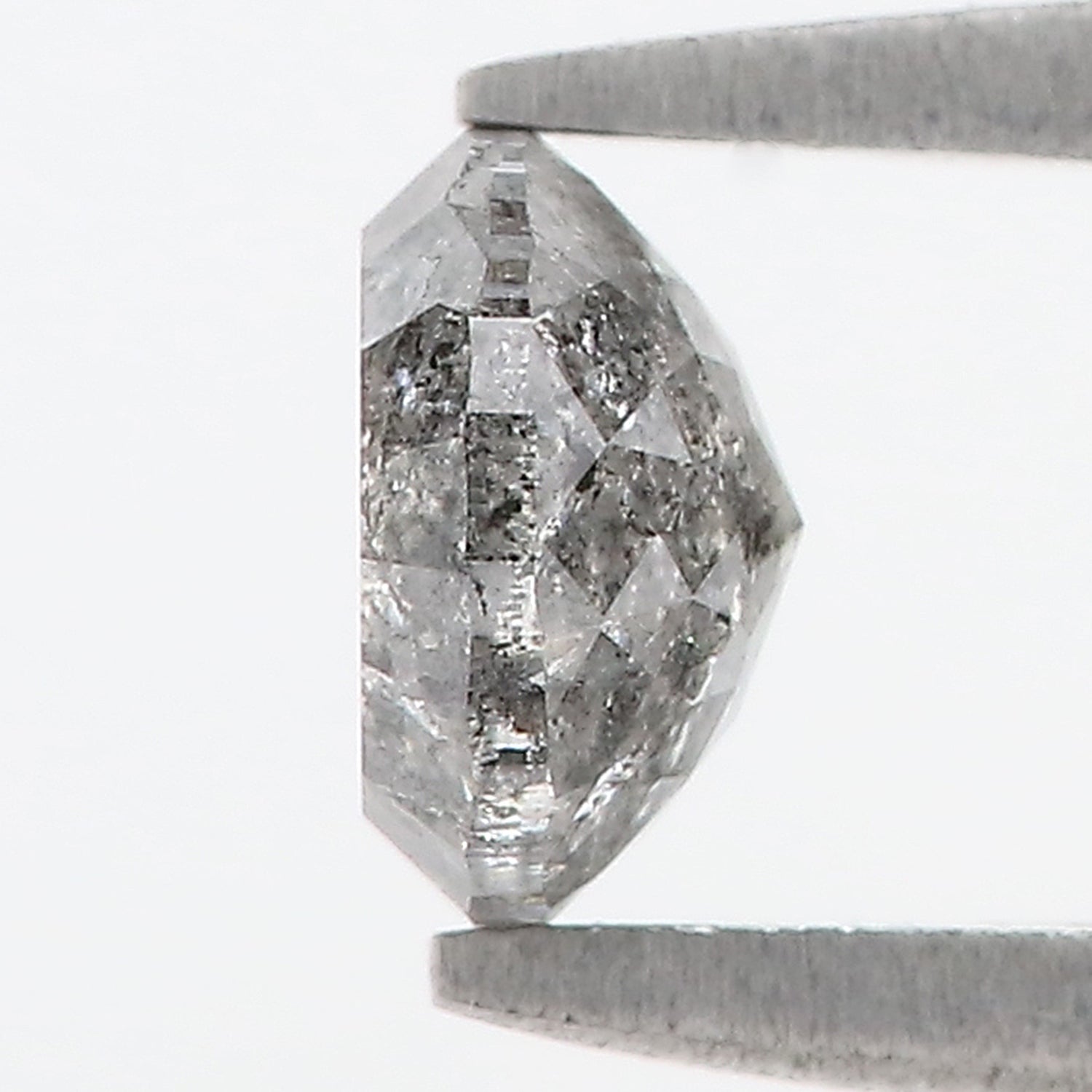 0.78 CT Natural Loose Round Rose Cut Diamond Salt And Pepper Round Shape Diamond 5.55 MM Natural Black Grey Round Rose Cut Diamond LQ2394