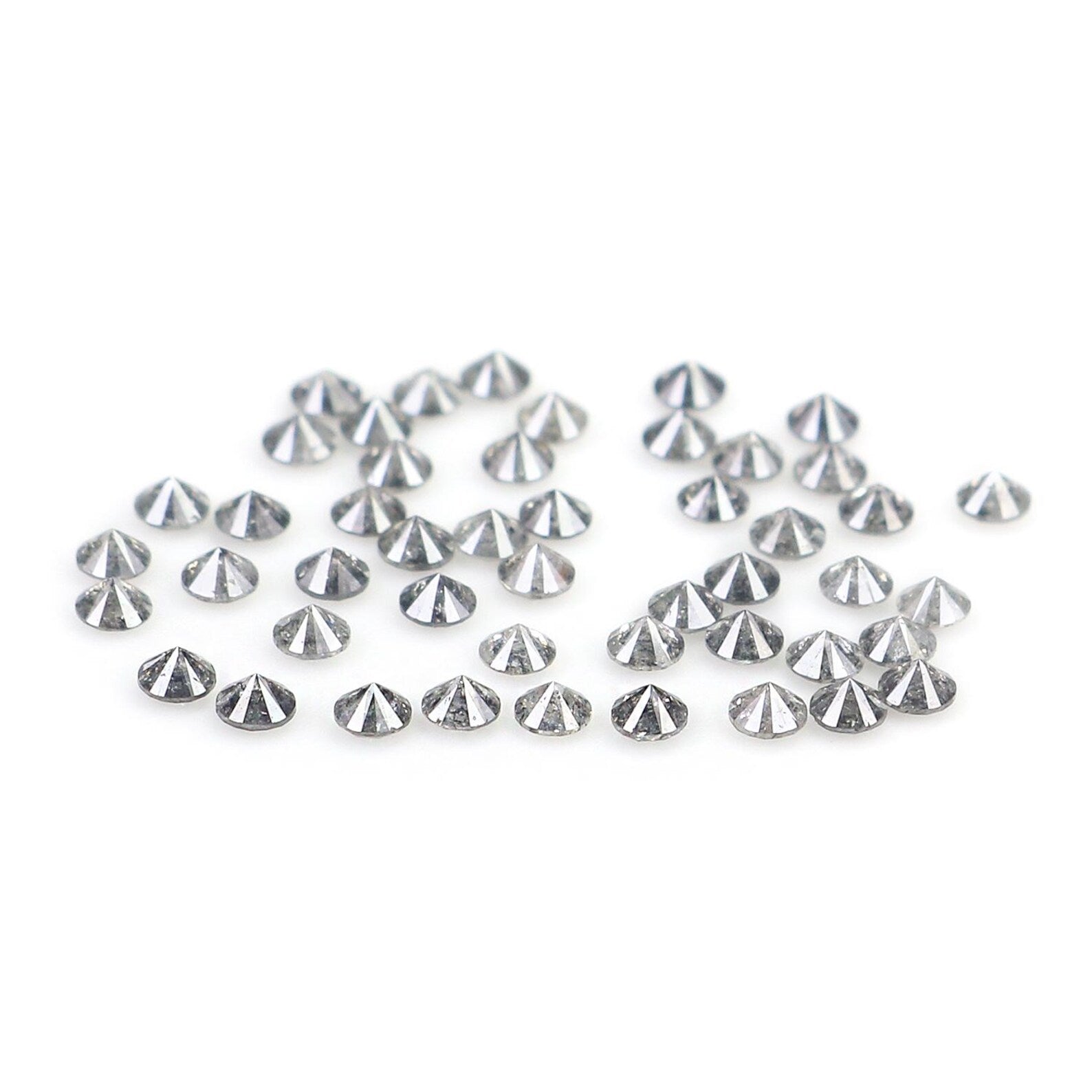 1.15 CT Natural Loose Round Shape Diamond Salt And Pepper Round Diamond 1.70 MM Natural Black Grey Color Round Brilliant Cut Diamond NQ706