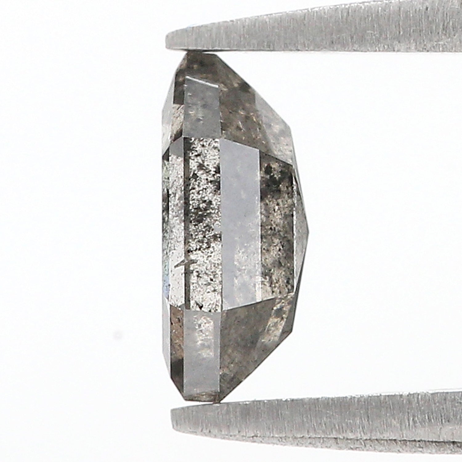 1.12 CT Natural Loose Hexagon Shape Diamond Salt And Pepper Hexagon Diamond 8.20 MM Natural Black Grey Color Hexagon Rose Cut Diamond L3502