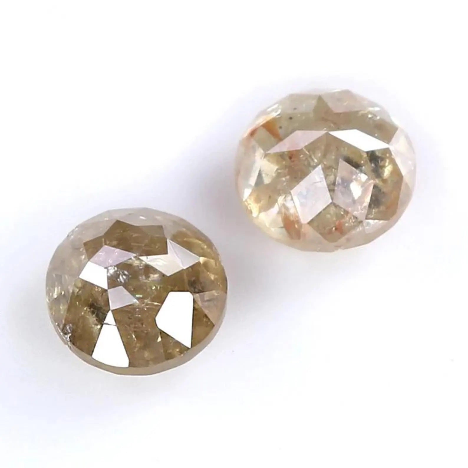 1.42 CT Natural Loose Round Cut Pair Diamond Light Brown Round Shape Diamond 5.00 MM Natural Loose Brown Color Round Rose Cut Diamond NQ1960
