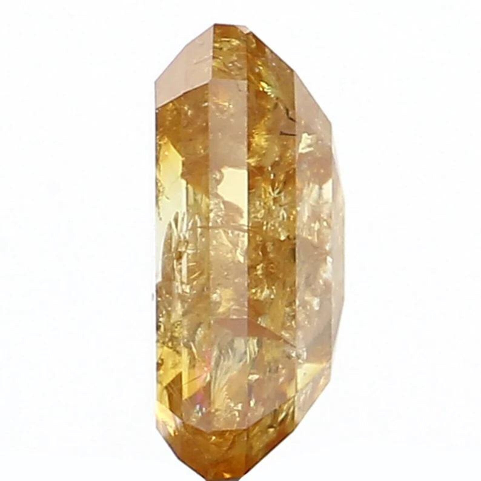 0.88 CT Natural Loose Emerald Shape Diamond Yellow Color Emerald Diamond 6.35 MM Natural Loose Yellow Color Emerald Rose Cut Diamond NQ1075