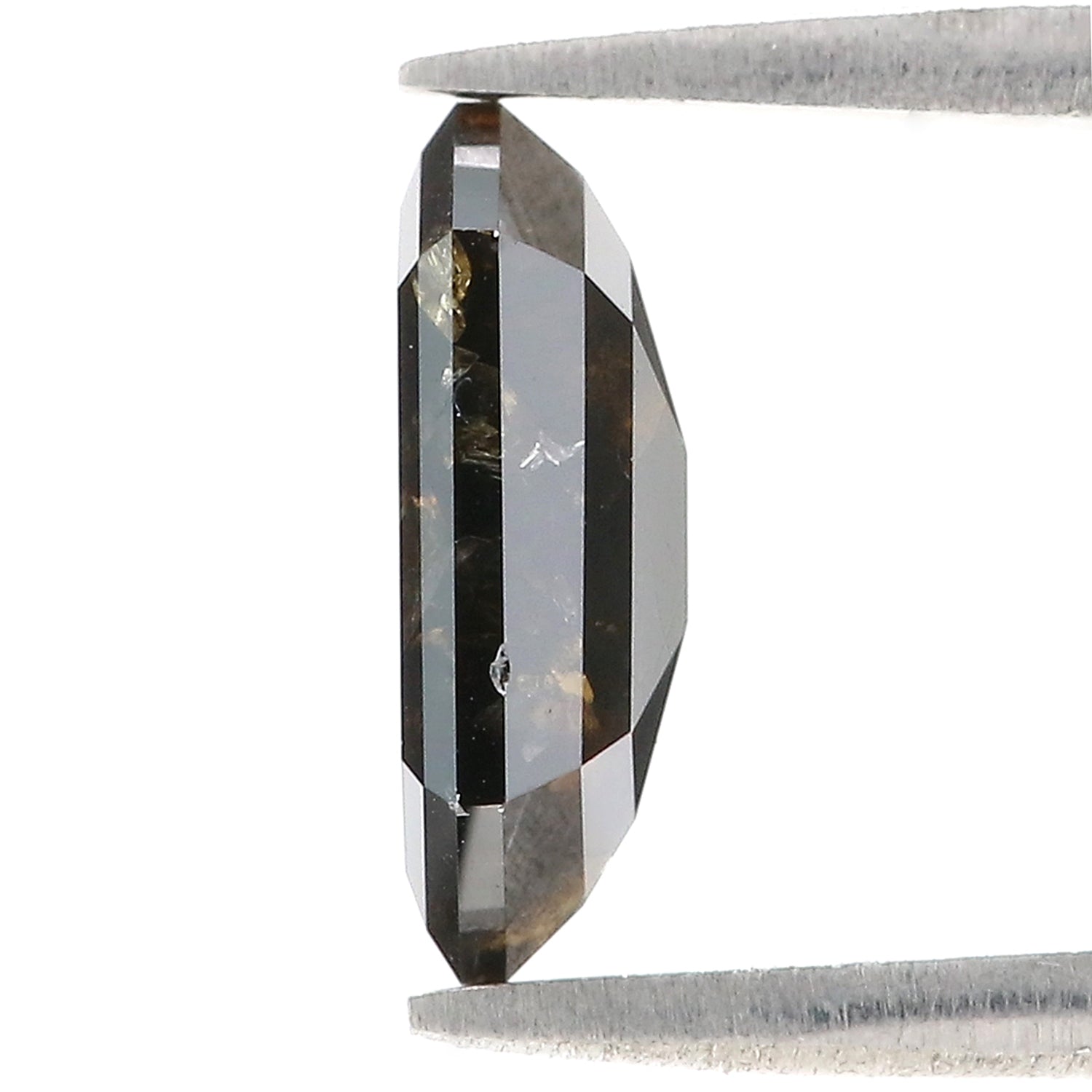 2.62 CT Natural Loose Hexagon Shape Diamond Black Color Hexagon Cut Diamond 11.50 MM Natural Brown Color Hexagon Rose Cut Diamond L3405