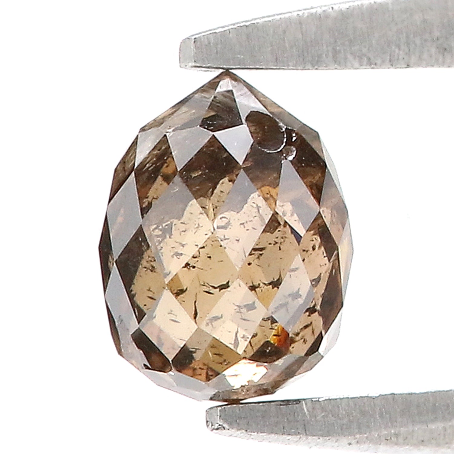 0.70 Ct Natural Loose Briolette Shape Diamond Brown Color Drop Diamond 5.25 MM Natural Loose Brown Color Briolette Rose Cut Diamond LQ9823