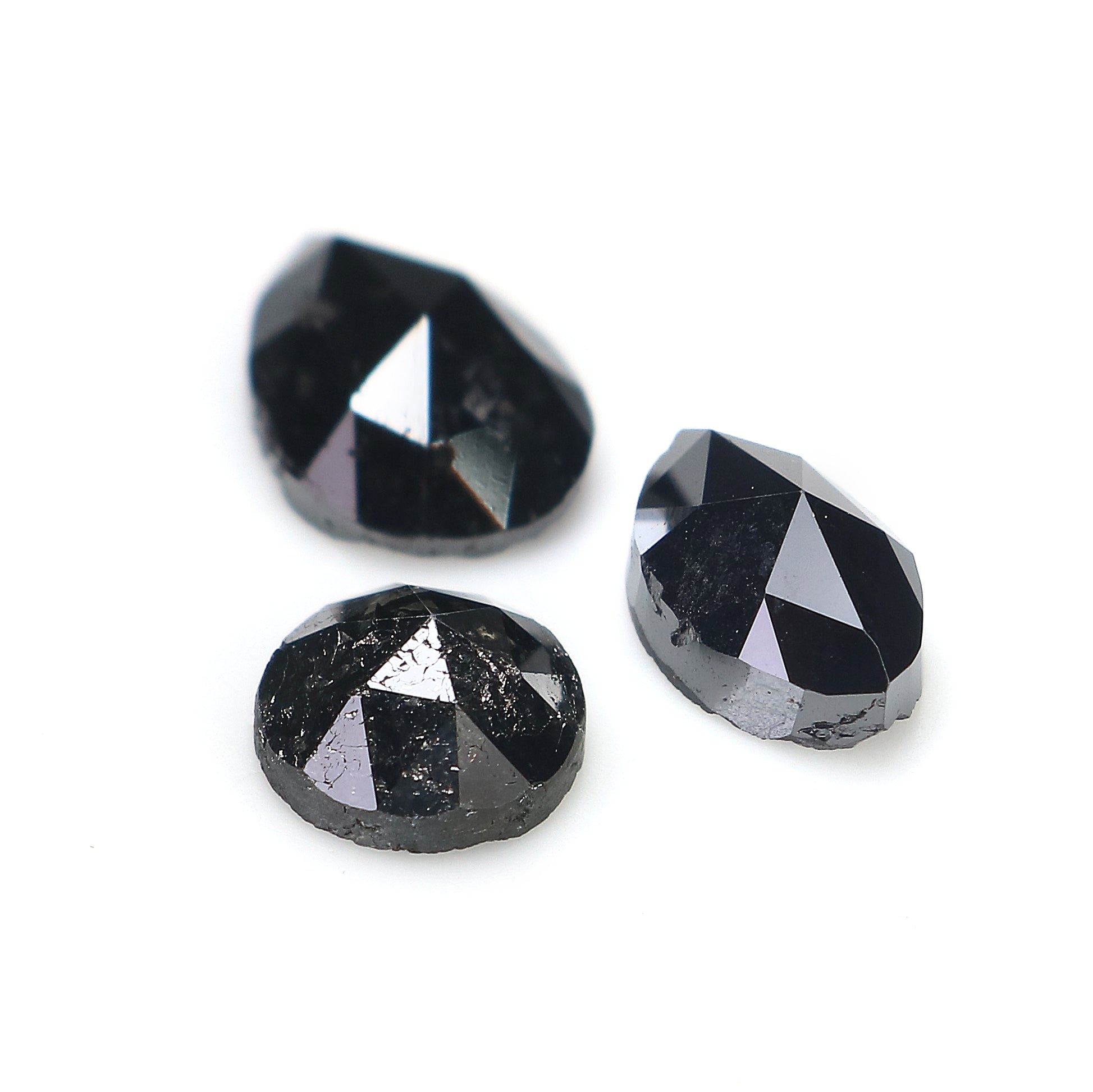 3.72 CT Natural Loose Mix Shape Diamond Black Color Mix Shape Diamond 6.30 MM Natural Loose Black Color Mix Shape Rose Cut Diamond LQ1728