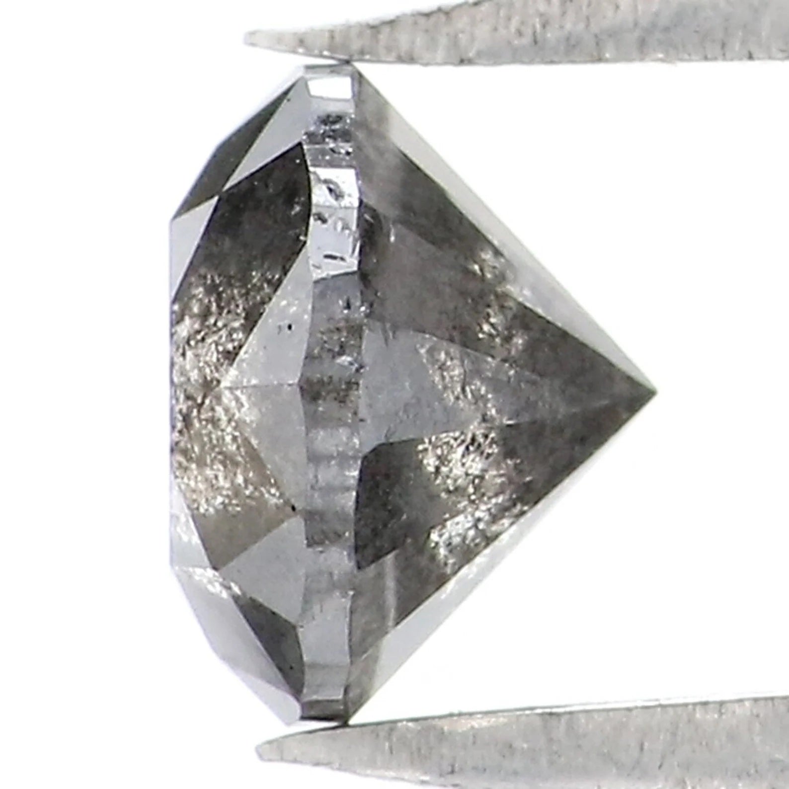 0.85 Ct Natural Loose Round Shape Diamond Salt And Pepper Round Diamond 5.50 MM Natural Black Grey Color Round Brilliant Cut Diamond NQ9353