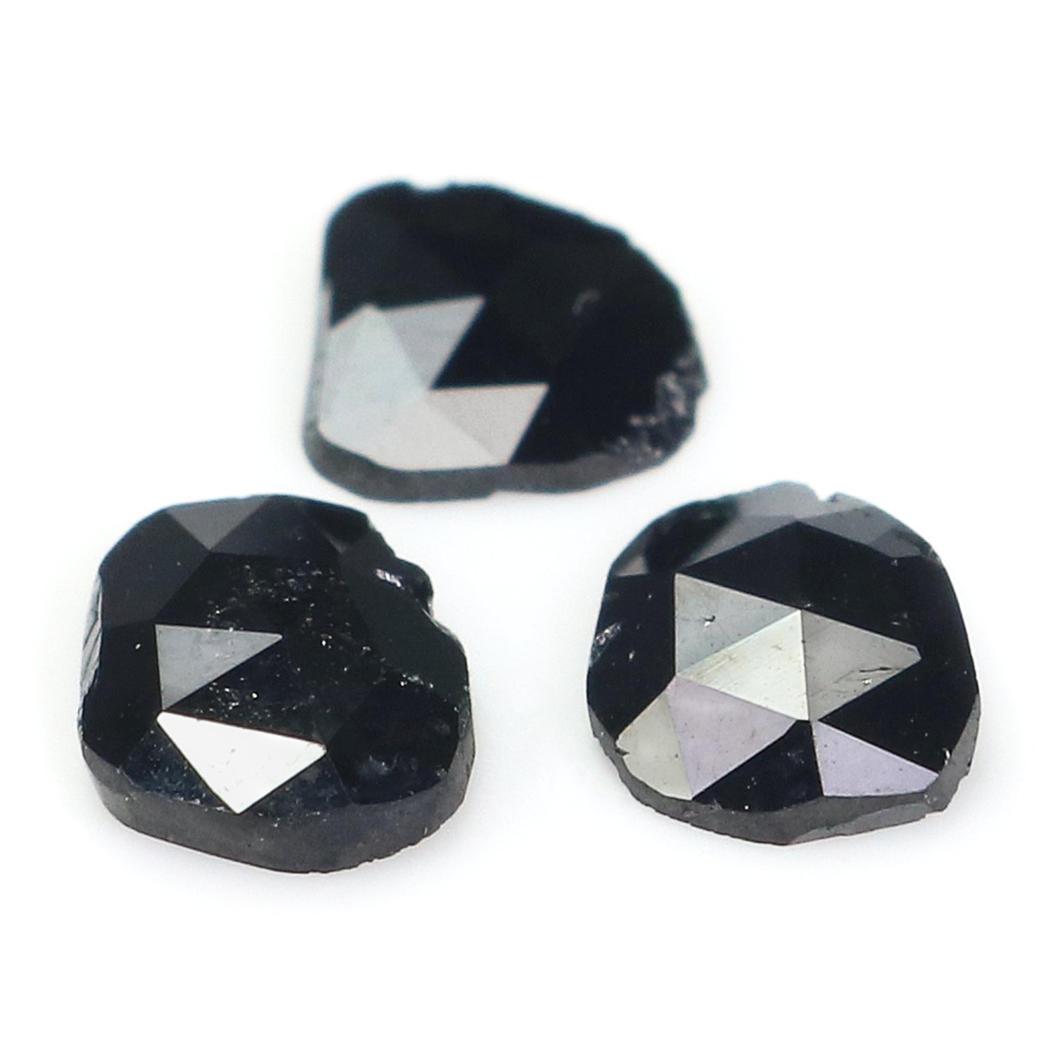 1.27 CT Natural Loose Slice Shape Diamond Black Color Slice Cut Diamond 6.65 MM Natural Loose Black Color Slice Rose Cut Diamond LQ2713