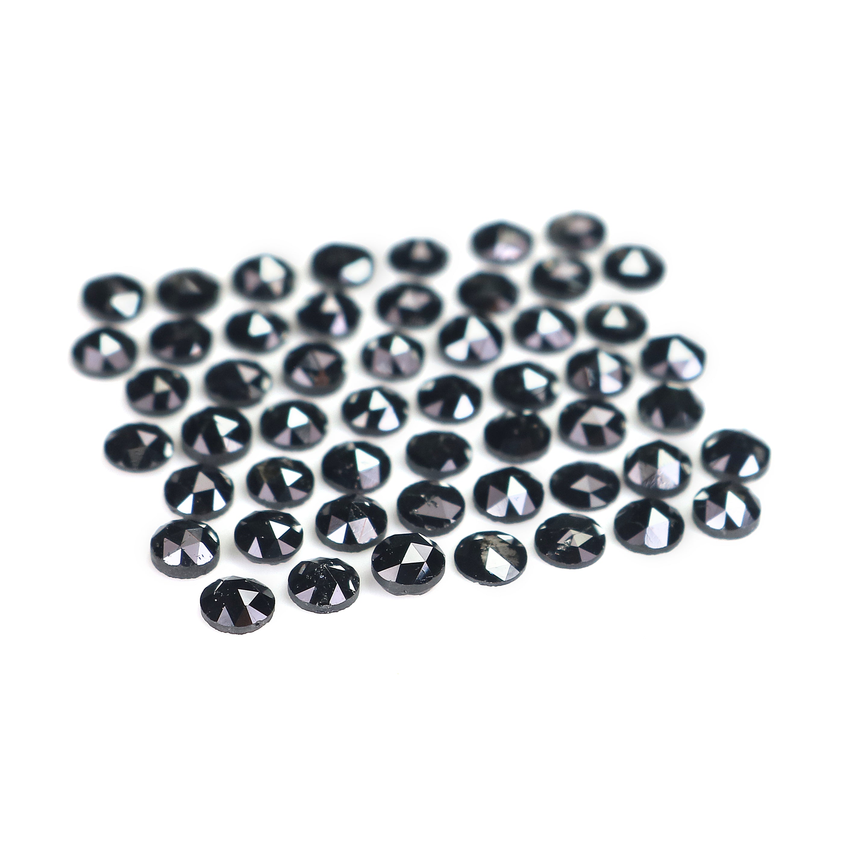 4.57 CT Natural Loose Round Rose Cut Diamond Black Color Round Shape Diamond 2.70 MM Natural Loose Black Color Round Rose Cut Diamond LQ1763