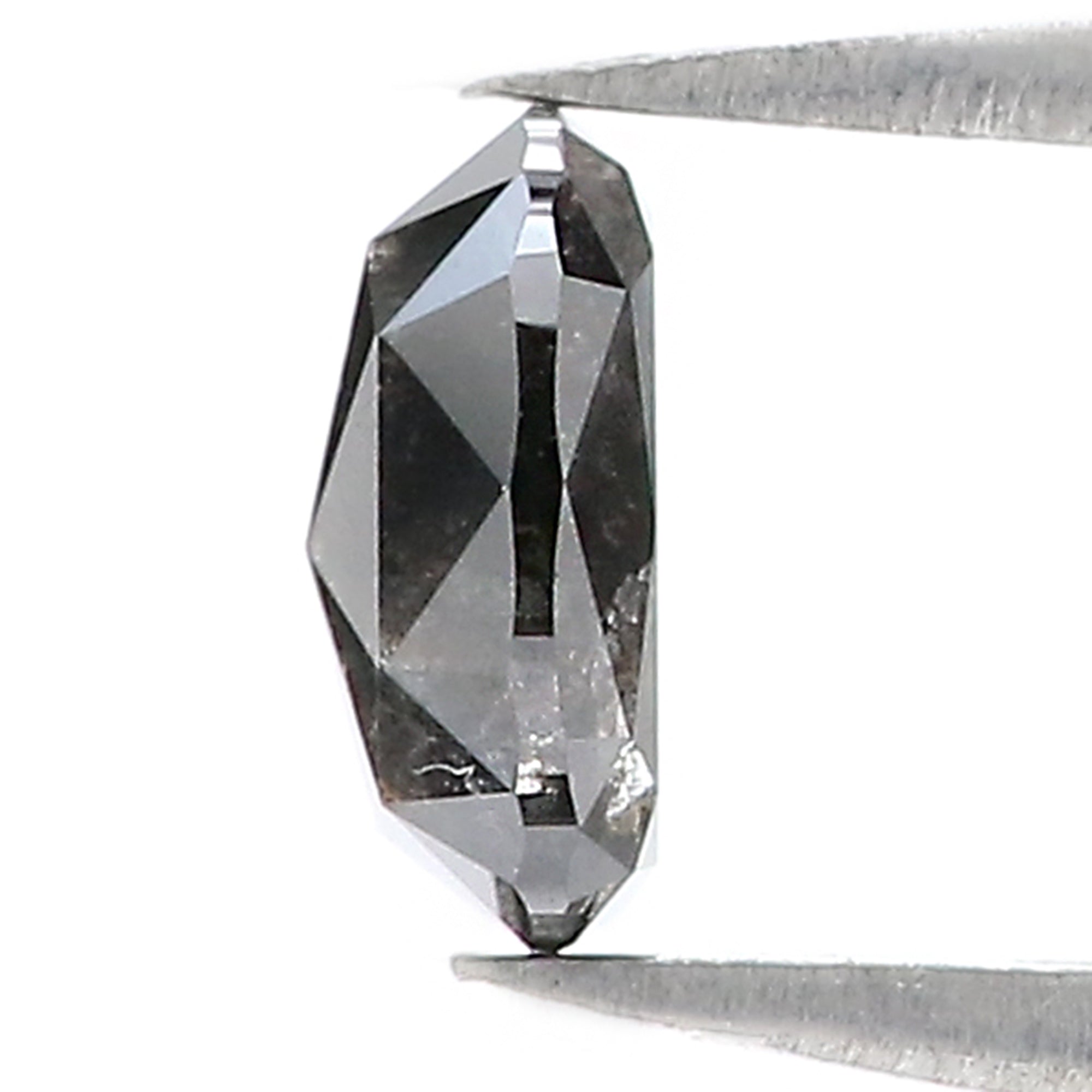 0.82 Ct Natural Loose Oval Shape Diamond Salt And Pepper Oval Diamond 6.70 MM Natural Diamond Black Grey Color Oval Rose Cut Diamond QK1066