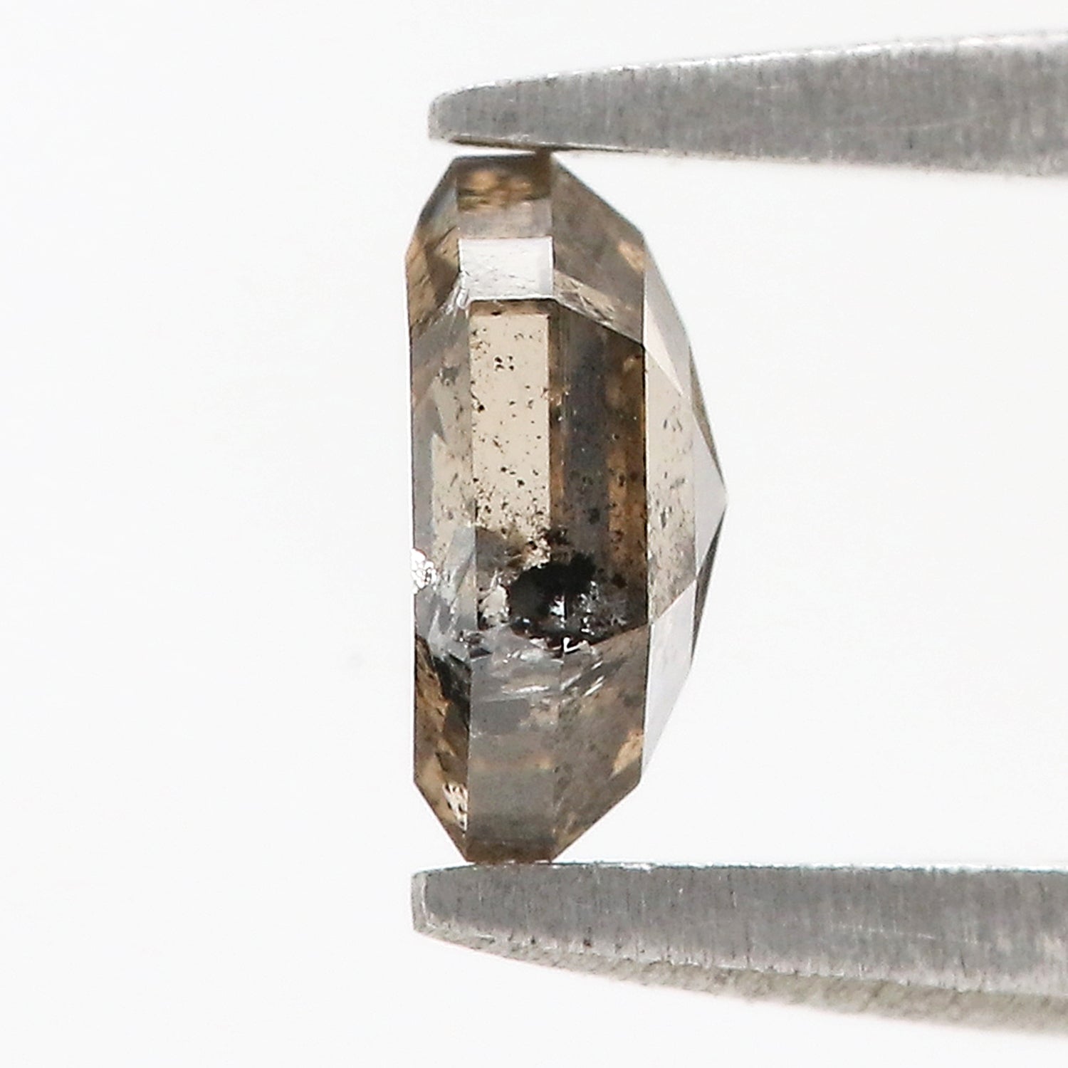 0.77 CT Natural Loose Hexagon Shape Diamond Salt And Pepper Hexagon Shape Diamond 5.95 MM Black Grey Color Hexagon Rose Cut Diamond QL9543