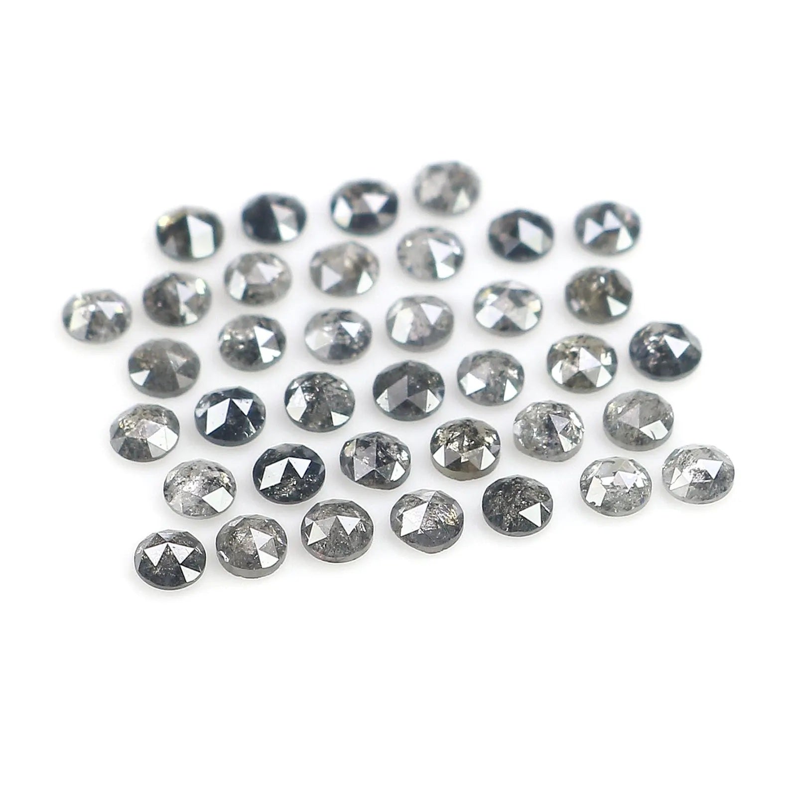 1.06 CT Natural Loose Round Shape Diamond Salt And Pepper Round Diamond 1.80 MM Natural Loose Black Grey Color Round Rose Cut Diamond NQ1833