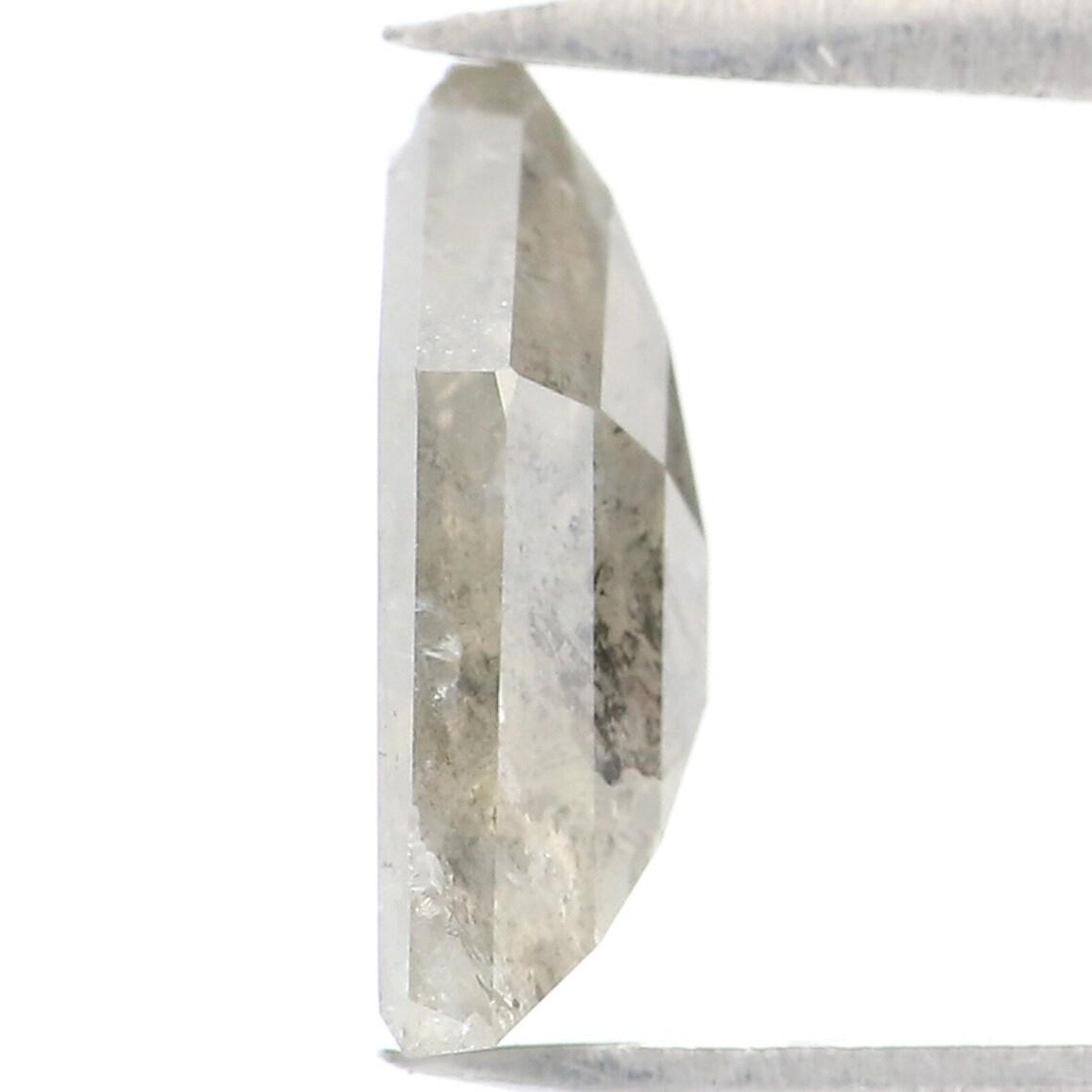 1.87 CT Natural Loose Shield Shape Diamond Salt And Pepper Shield Diamond 9.65 MM Natural Black Grey Color Shield Rose Cut Diamond NQ9321