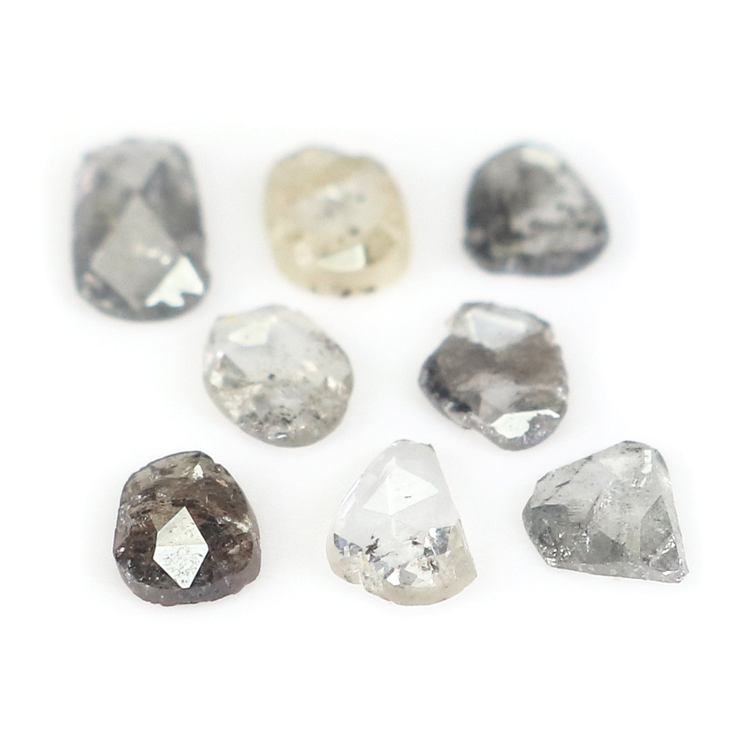 0.93 Ct Natural Loose Slice Shape Diamond Slice Salt And Pepper Diamond 4.65 MM Slice Natural Loose Diamond Slice Black Grey Diamond LQ1447