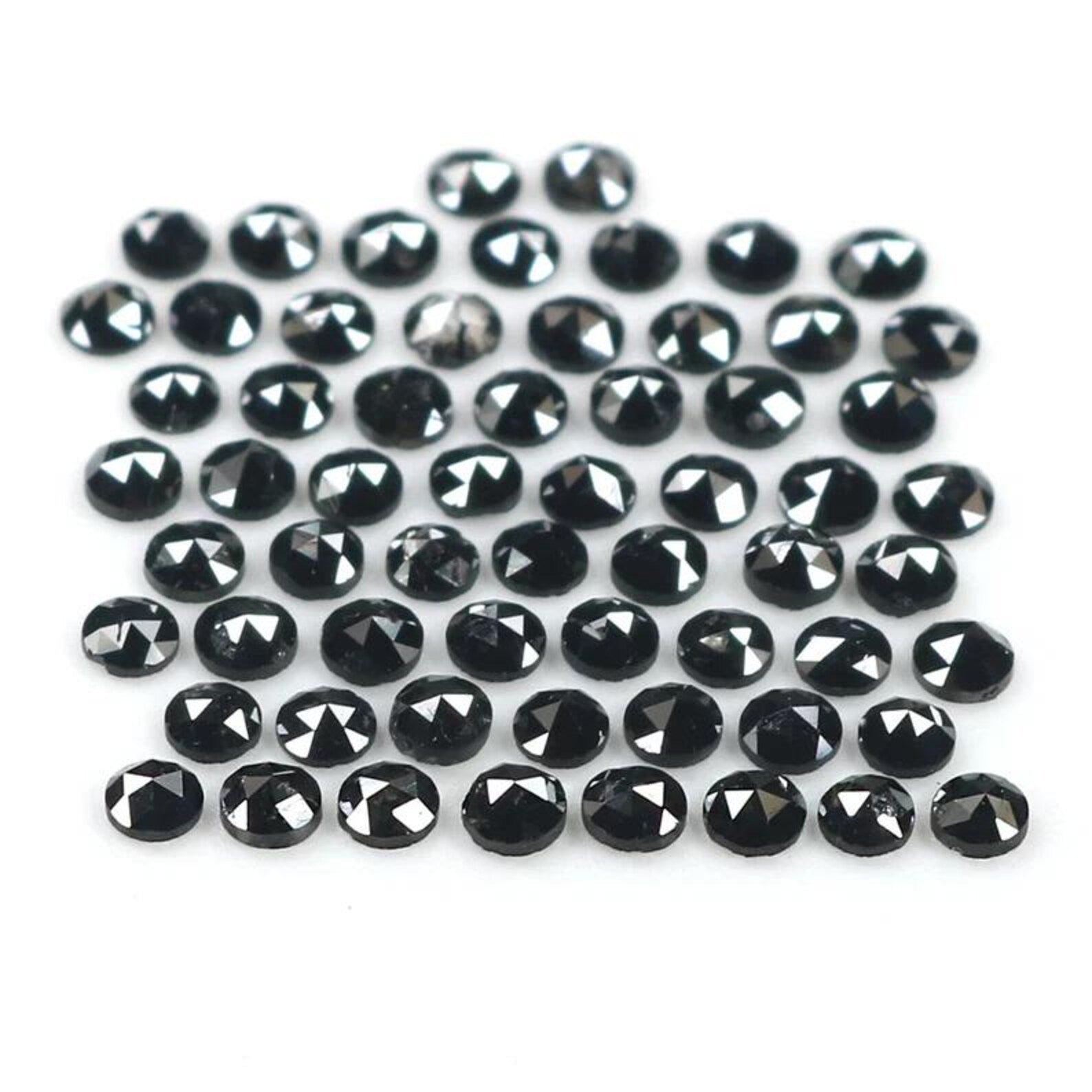 2.71 CT Natural Loose Round Shape Diamond Black Color Round Diamond 2.10 MM Natural Diamond Black Color Round Rose Cut Diamond NQB1809