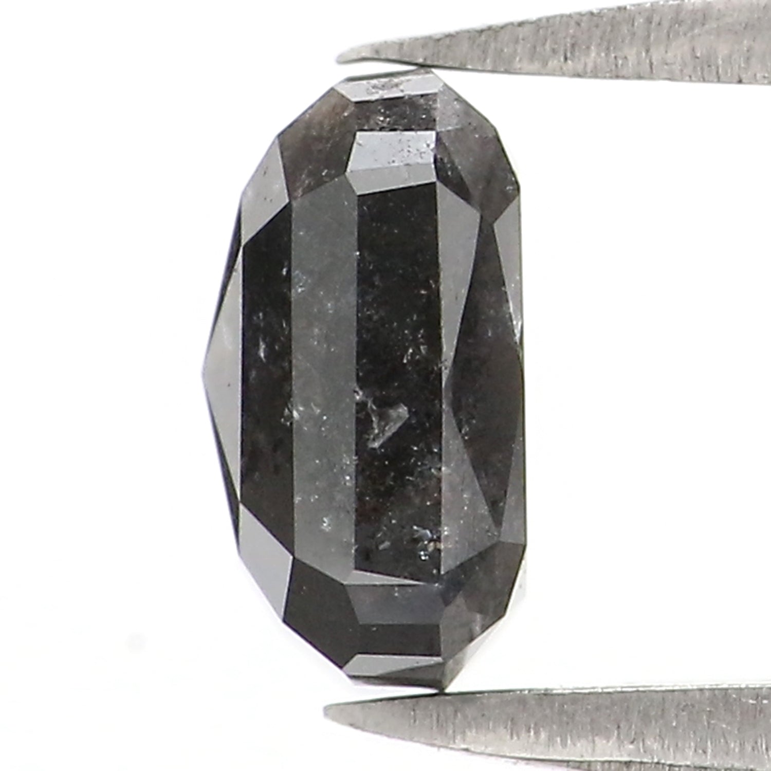 1.15 CT Natural Loose Cushion Shape Diamond Salt And Pepper Cushion Cut Diamond 6.40 MM Black Grey Color Cushion Rose Cut Diamond LQ2857