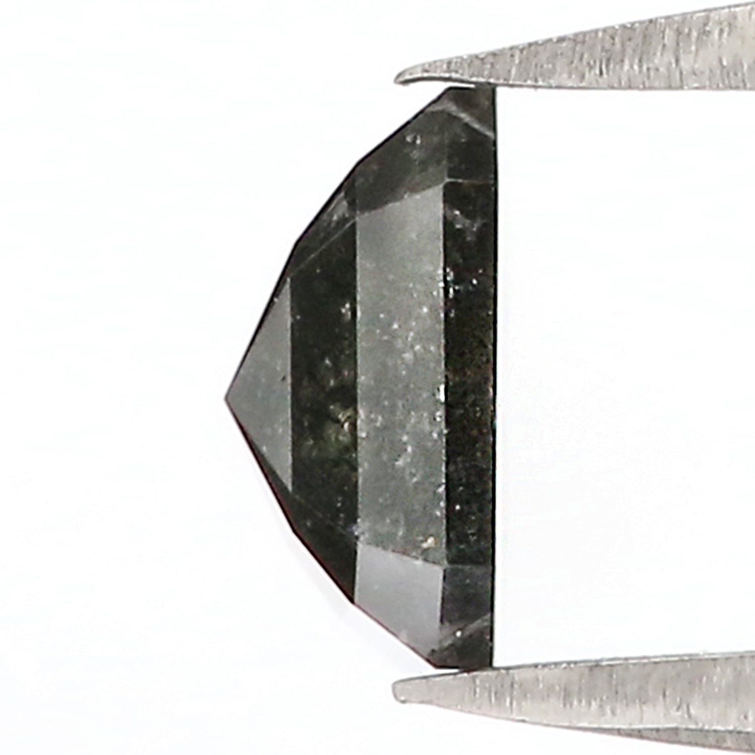 1.04 CT Natural Loose Emerald Shape Diamond Salt And Pepper Emerald Shape Diamond 5.85 MM Black Grey Color Emerald Rose Cut Diamond QK1942