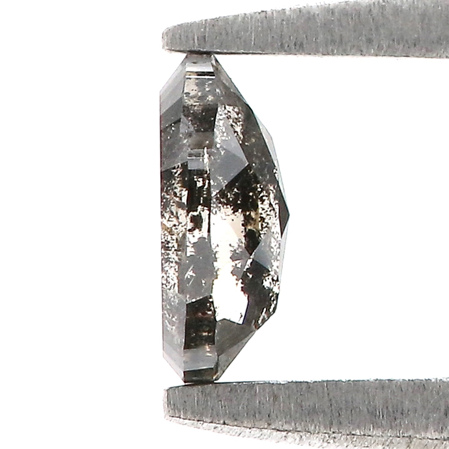 0.39 CT Natural Loose Oval Shape Diamond Salt And Pepper Oval Diamond 5.25 MM Natural Loose Black Grey Color Oval Rose Cut Diamond LQ8987