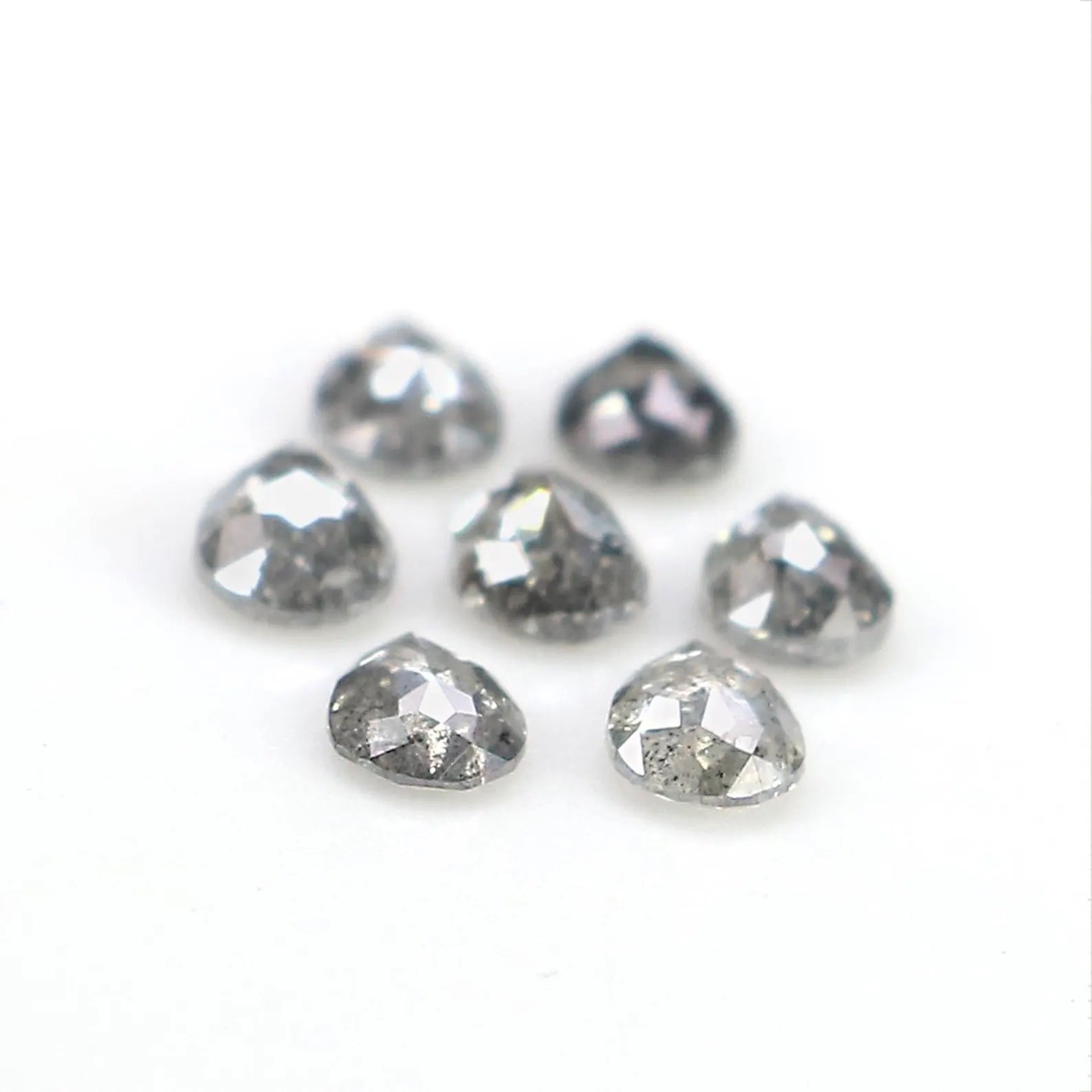 1.05 CT Natural Loose Pear Diamond Salt And Pepper Pear Diamond 3.60 MM Natural Loose Diamond Black Grey Color Pear Rose Cut Diamond NQ1569