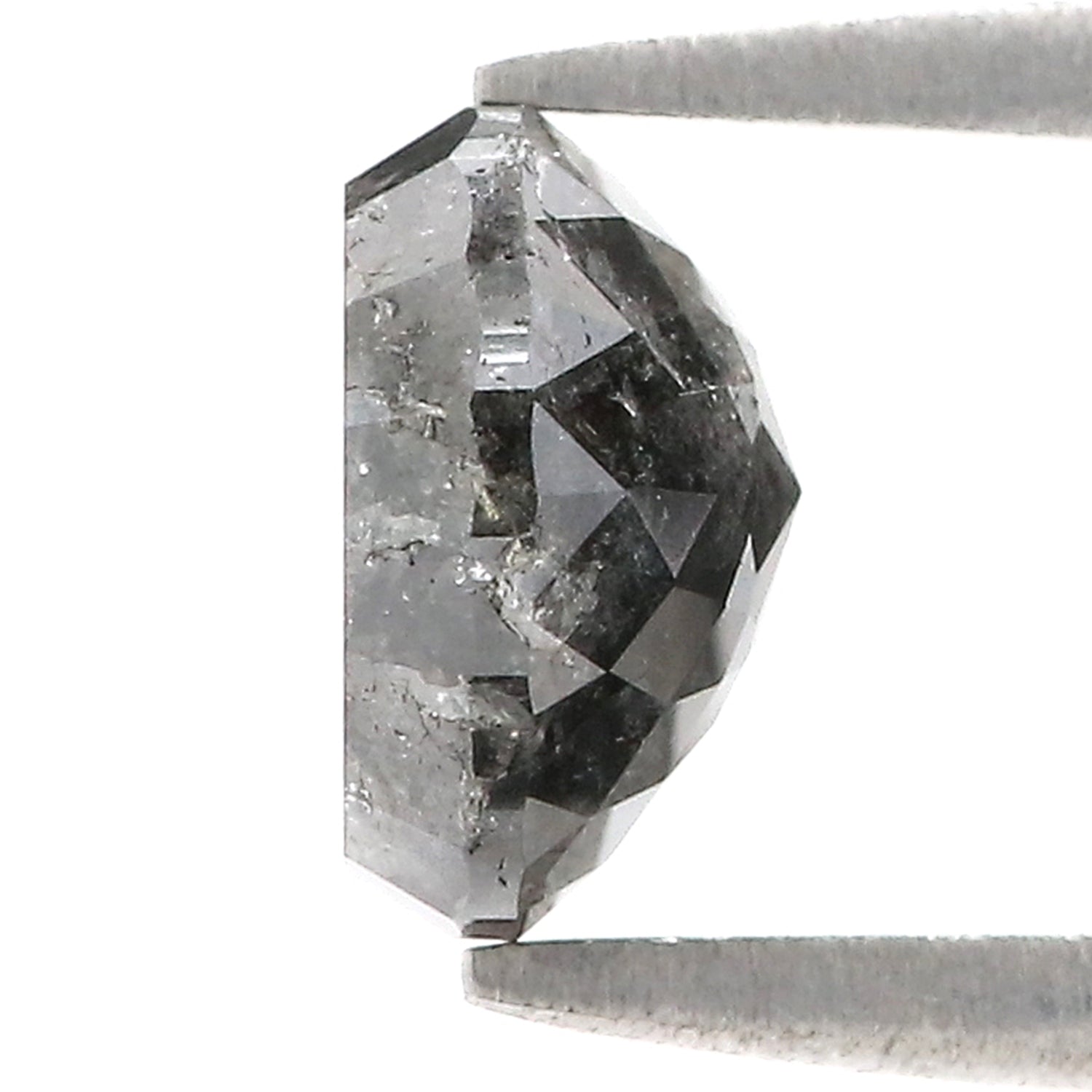 2.07 CT Natural Loose Round Rose Cut Diamond Salt And Pepper Round Diamond 7.65 MM Natural Loose Black Color Diamond Rose Cut Diamond LQ026