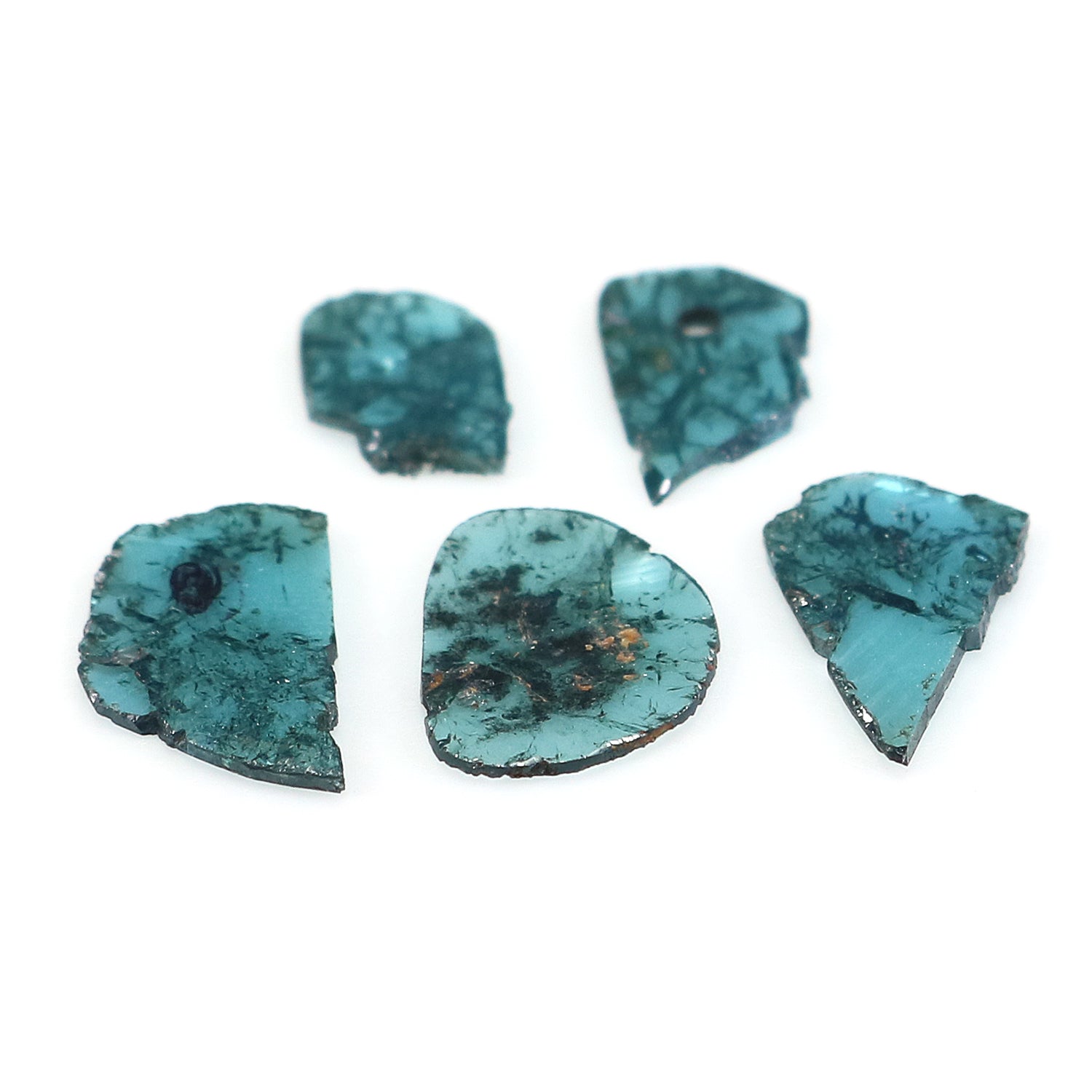 1.72 CT Natural Loose Slice Shape Diamond Blue Color Slice Cut Diamond 9.75 MM Natural Loose Blue Diamond Slice Irregular Cut Diamond N2608