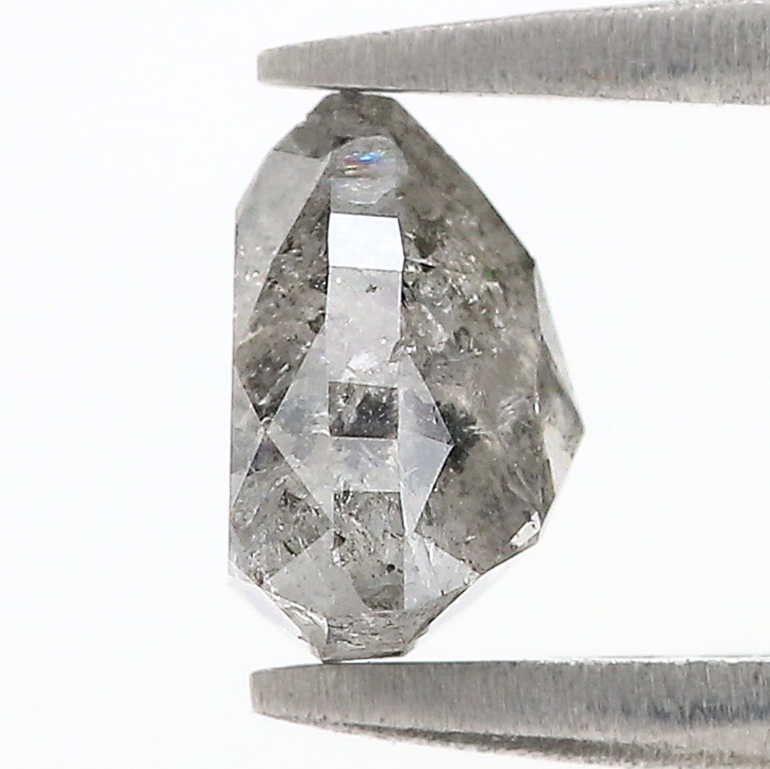 1.62 CT Natural Loose Triangle Shape Diamond Salt And Pepper Triangle Cut Diamond 7.05 MM Black Grey Color Triangle Rose Cut Diamond L3538