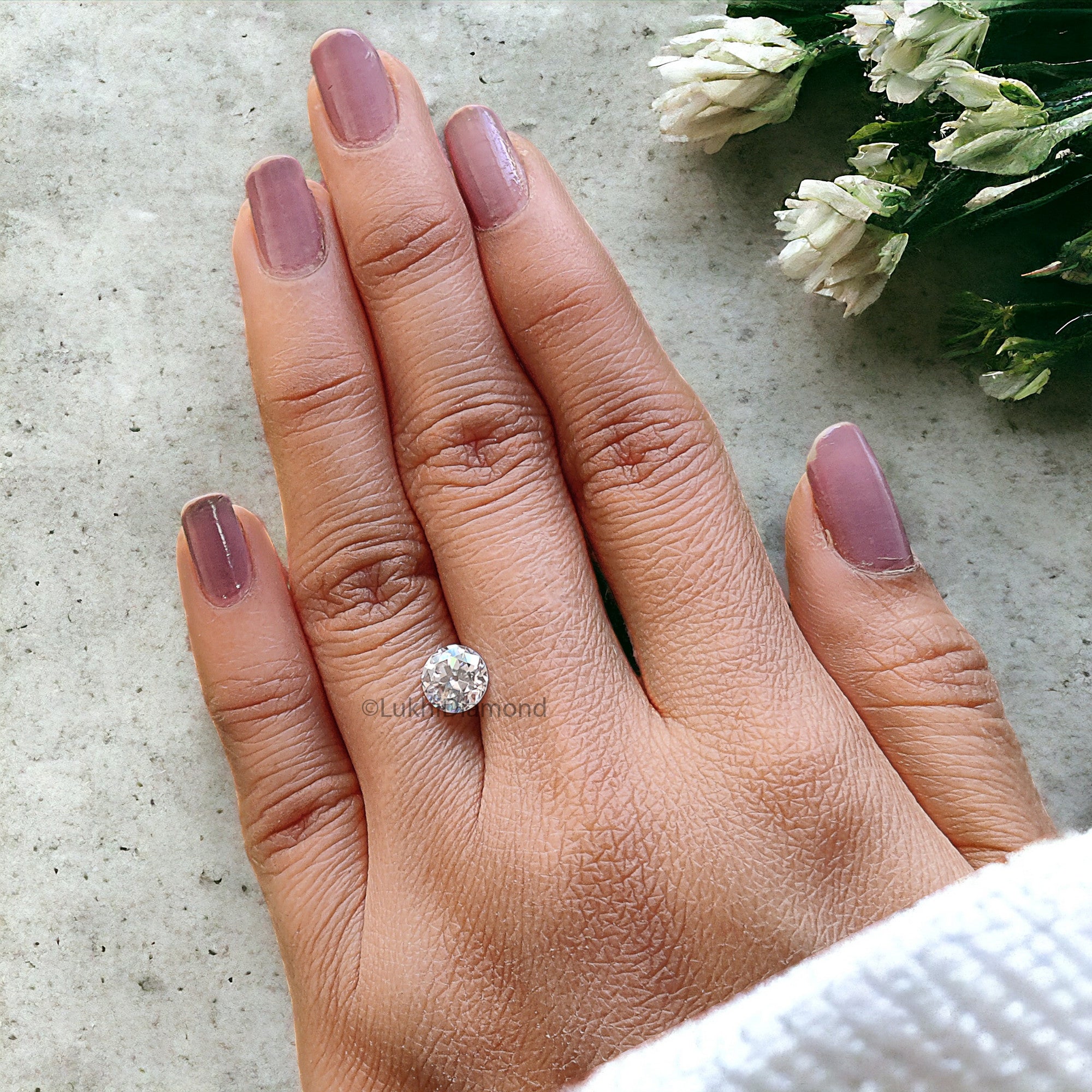 Round Old European Cut Loose White Moissanite Stone 6.5,7,8,9 MM Vintage Antique Handcrafted Eye Clean Moissanite Engagement Gift Ring Q119